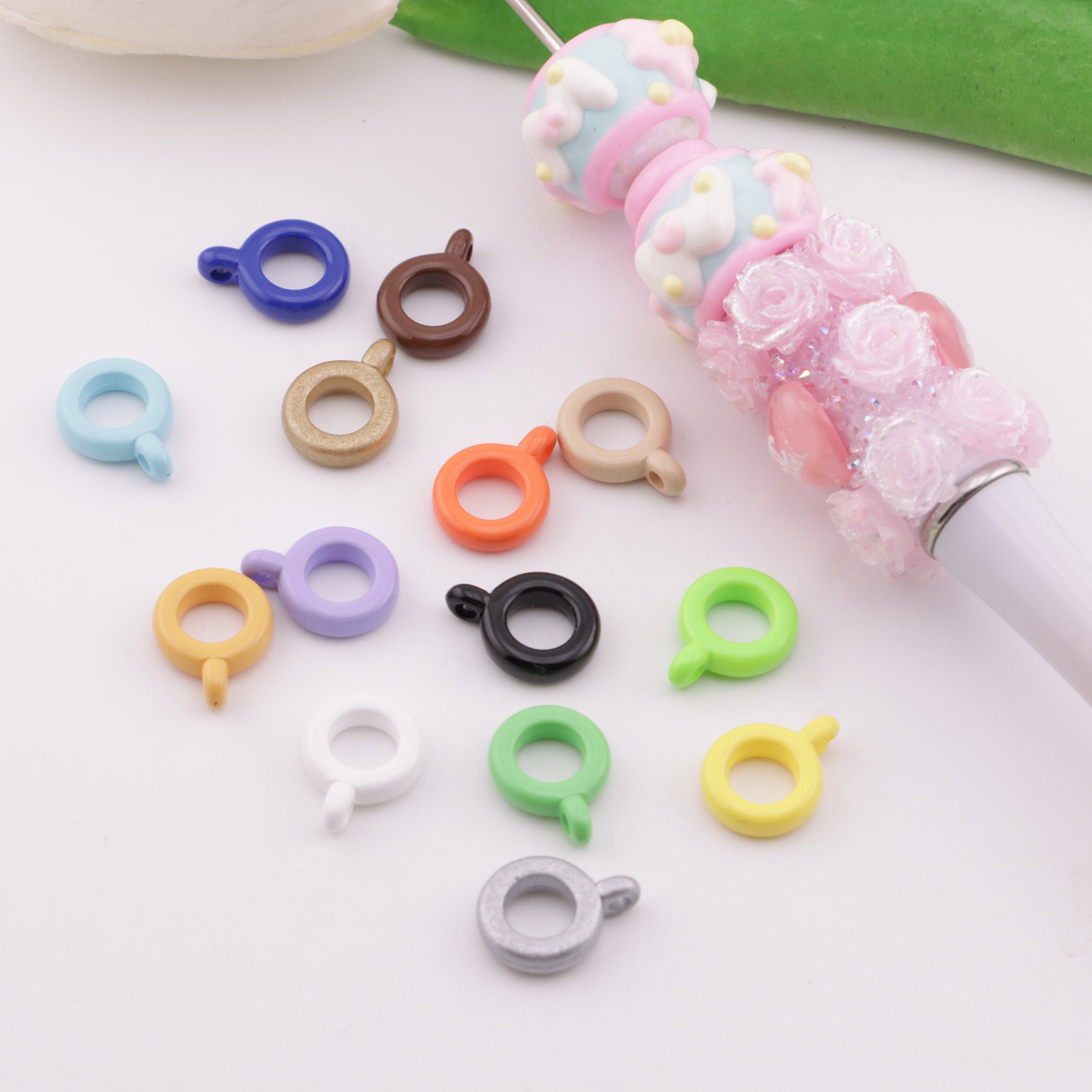 FS5813- 10mm Baked Enamel Hanging Hole Spacer, Baked Enamel Hanging Hole Spacer Beads