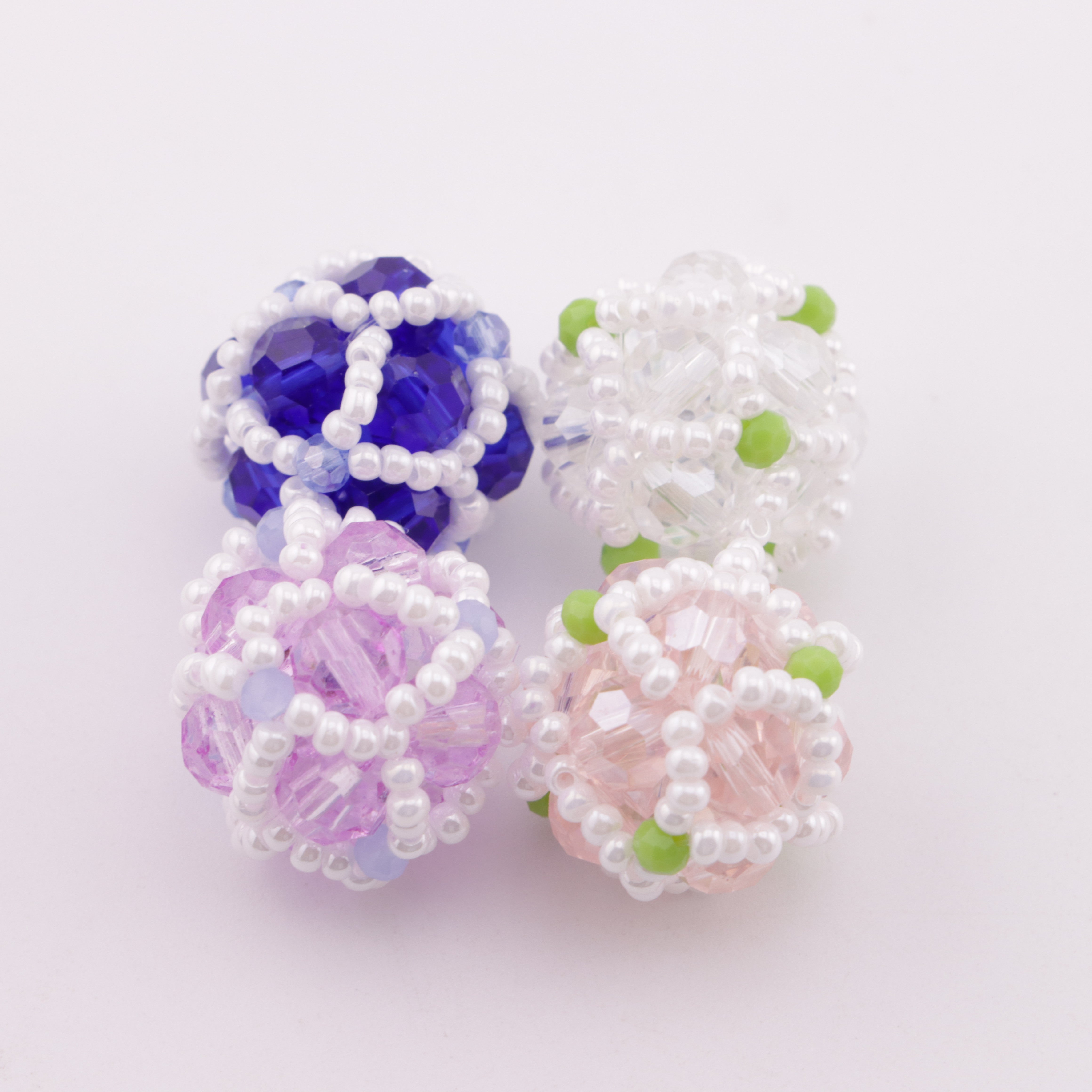 FS0581- 18mm Random Mixed Handmade Glass Beads, Hand-Woven Glass Beads, Pearl Beads