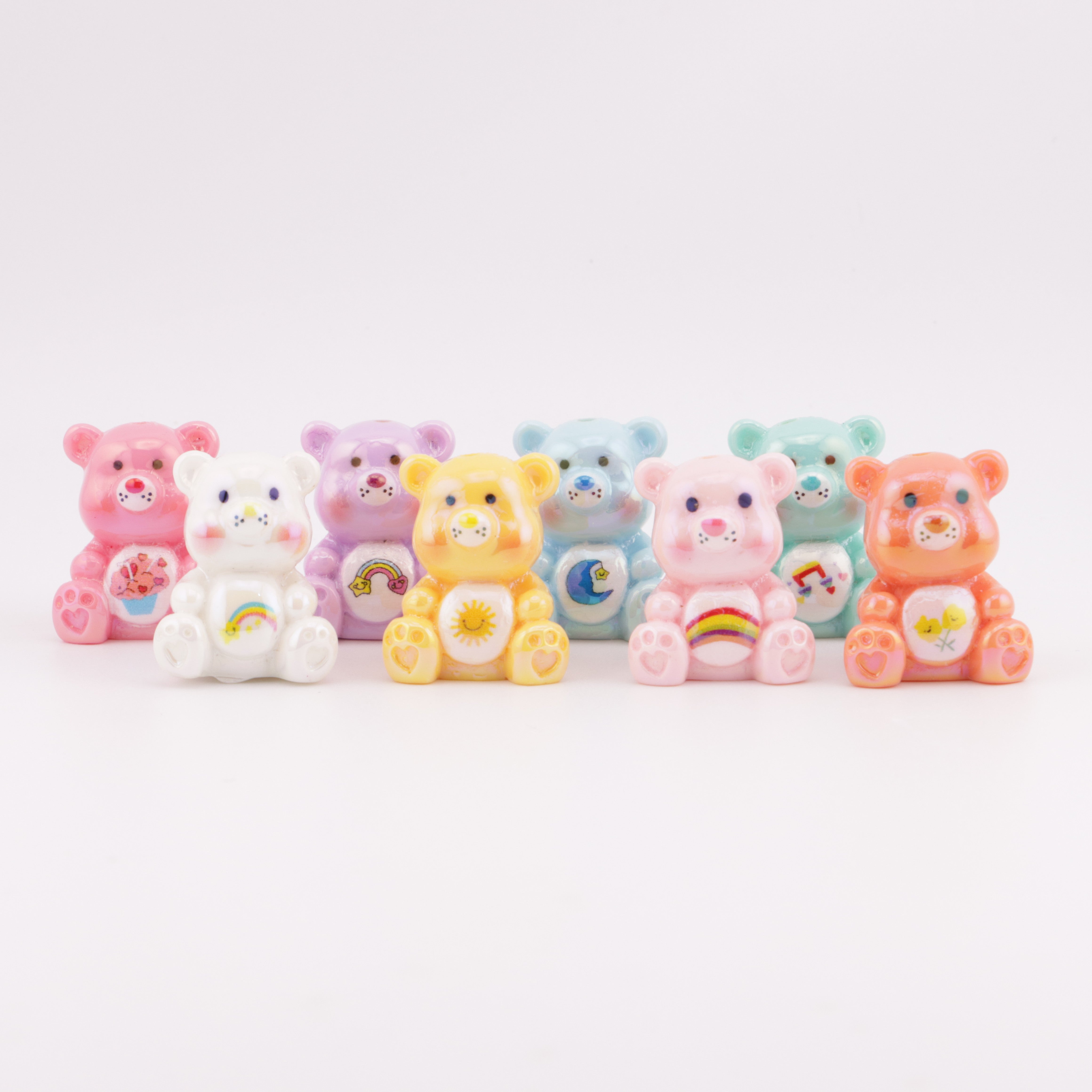 FS5793- 28mm Uv Rainbows Bear Beads Rainbow Bear Beads Fit For Pen
