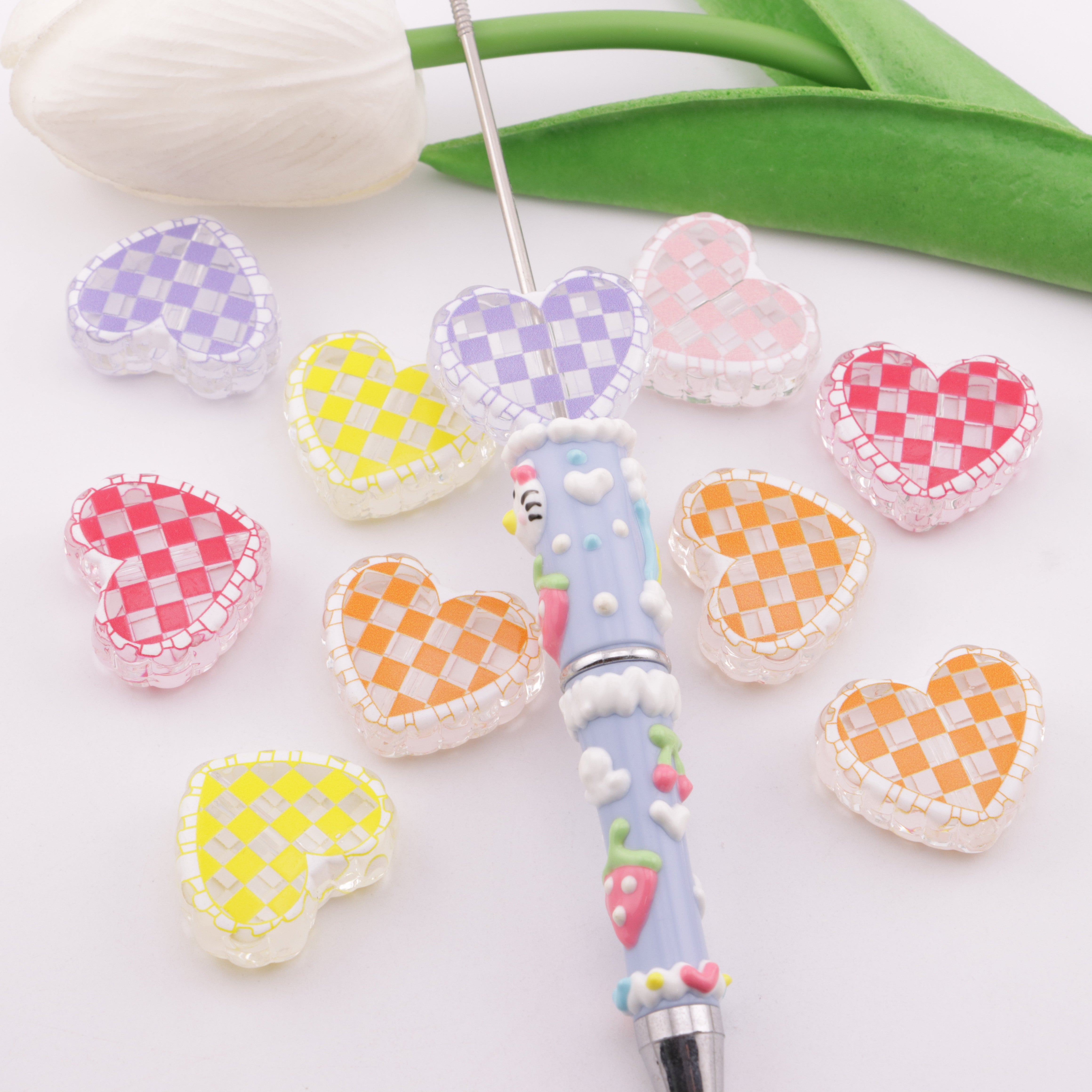FS5838- Translucent Color Heart Grid