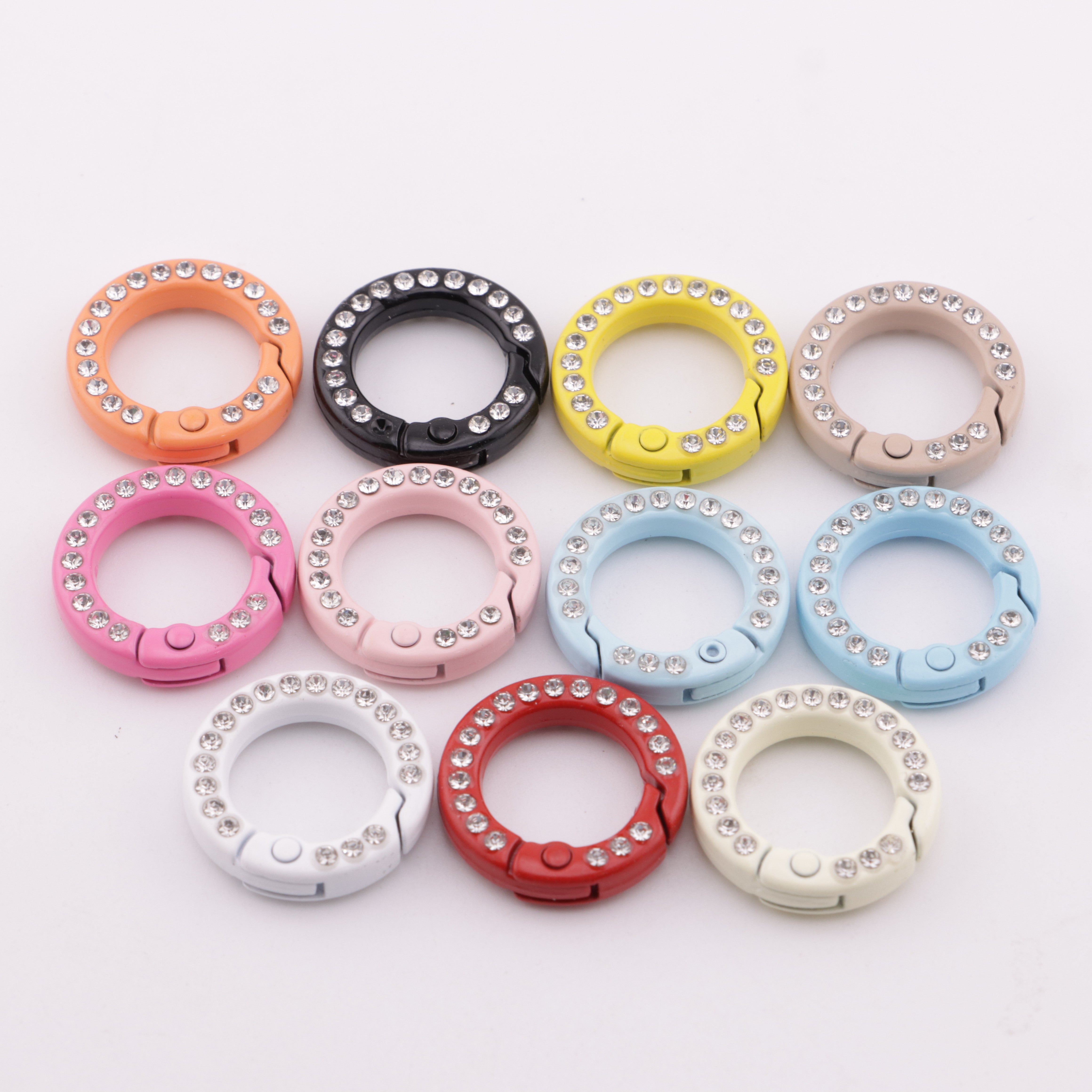 FS5955- 20mm Round Keychain Ring With Diamonds