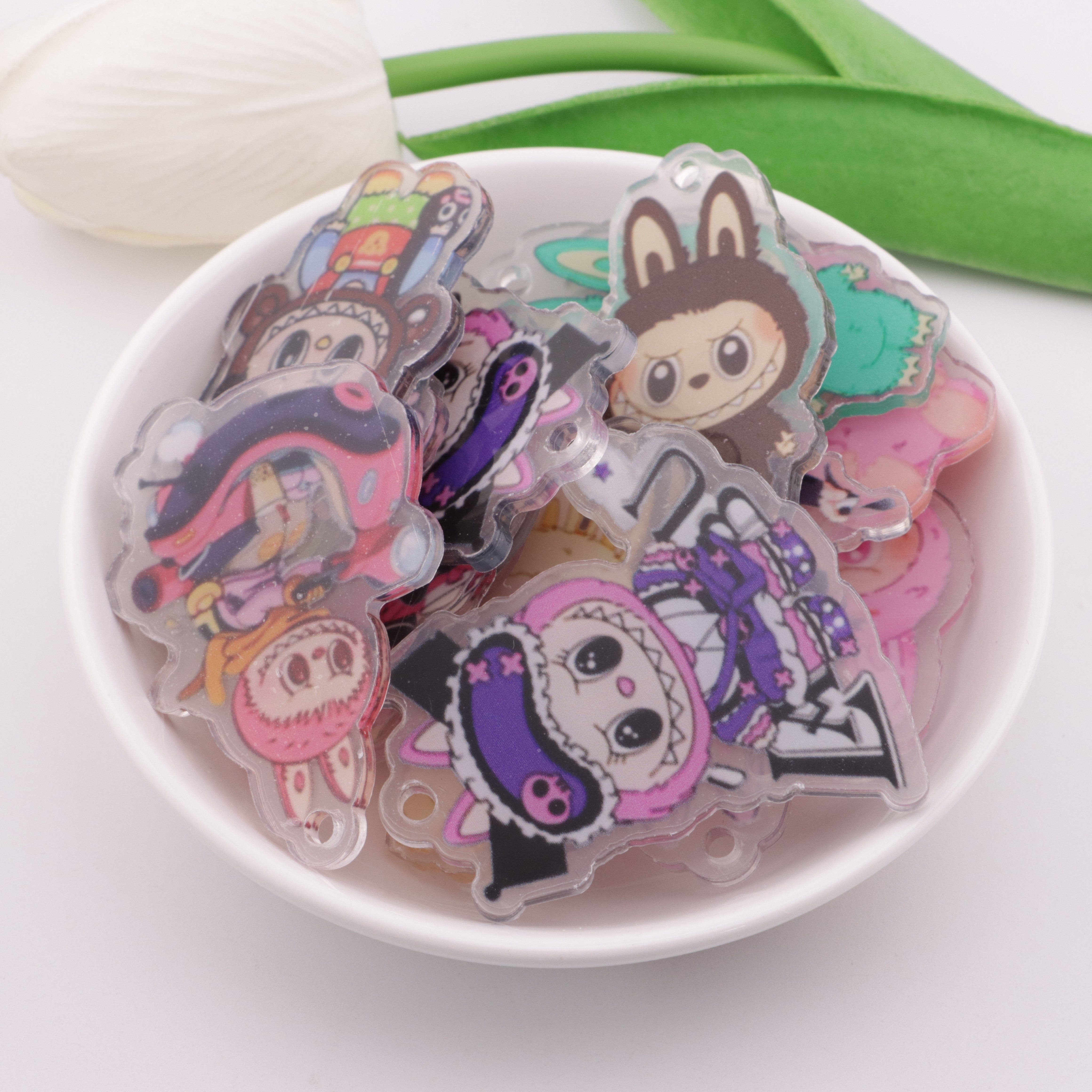 FS5823- Approximately 4 - 5 Cm Labubu Acrylic Patch (With Holes)
