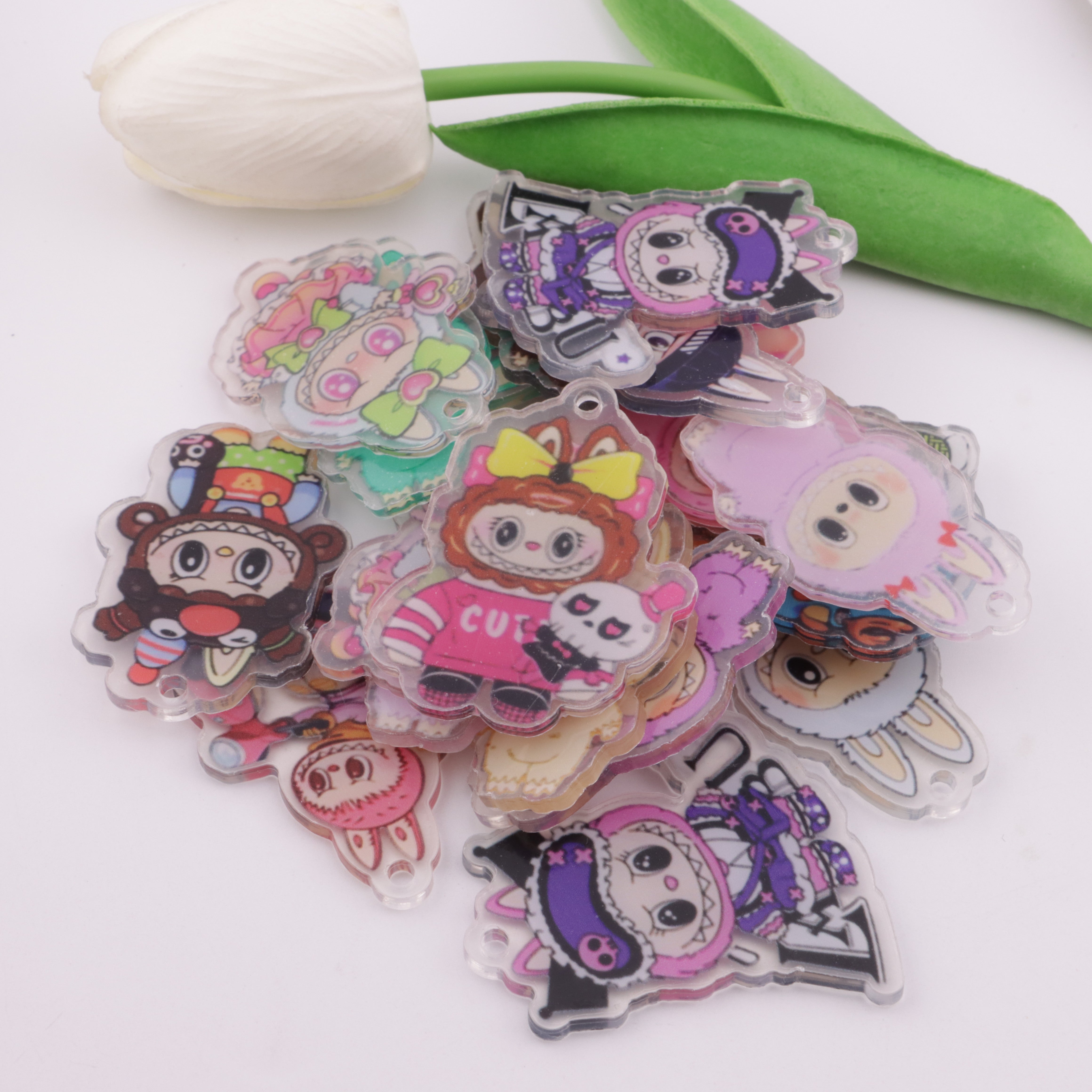 FS5823- Approximately 4 - 5 Cm Labubu Acrylic Patch (With Holes)
