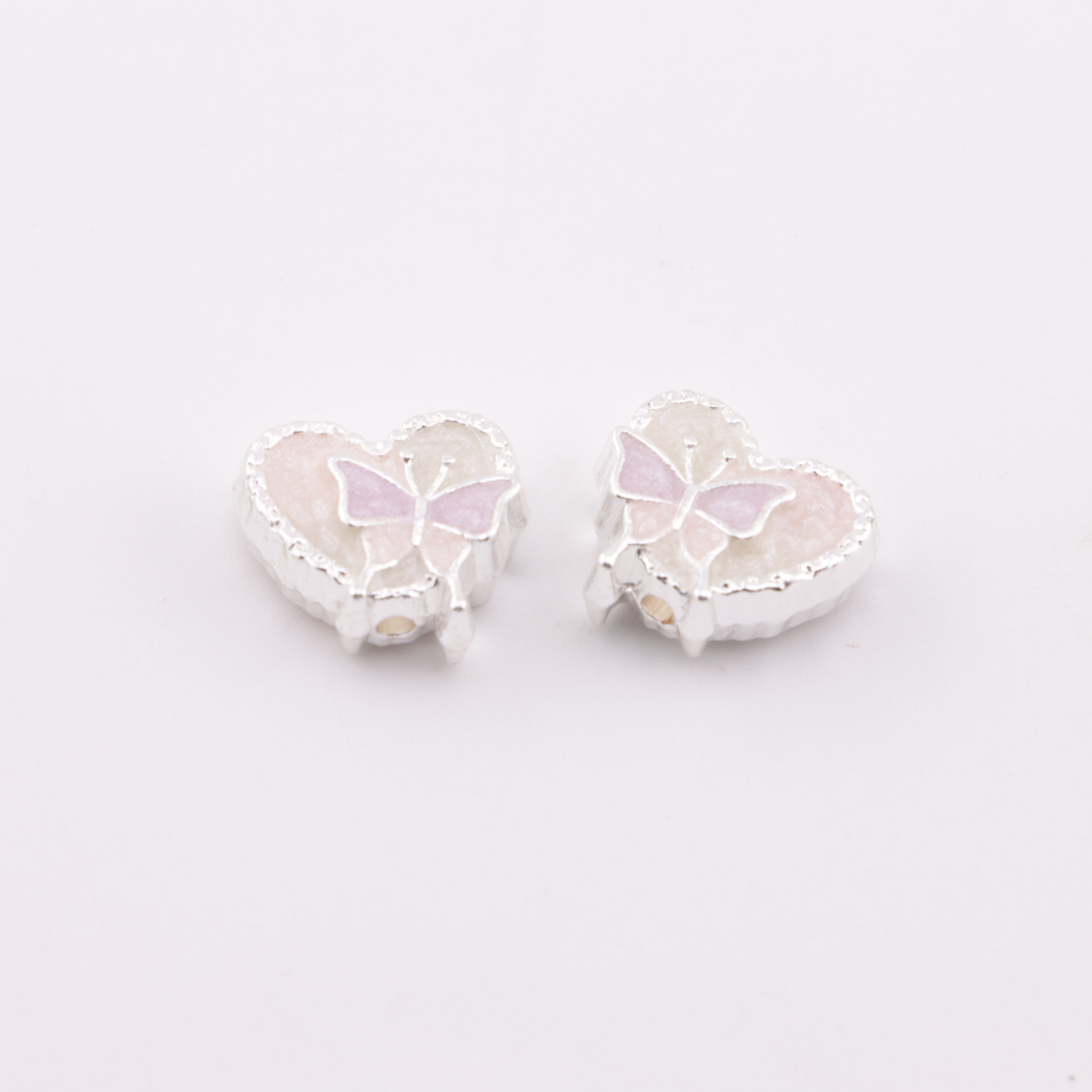 FS5877- Luminous Heart-shaped Alloy Beads