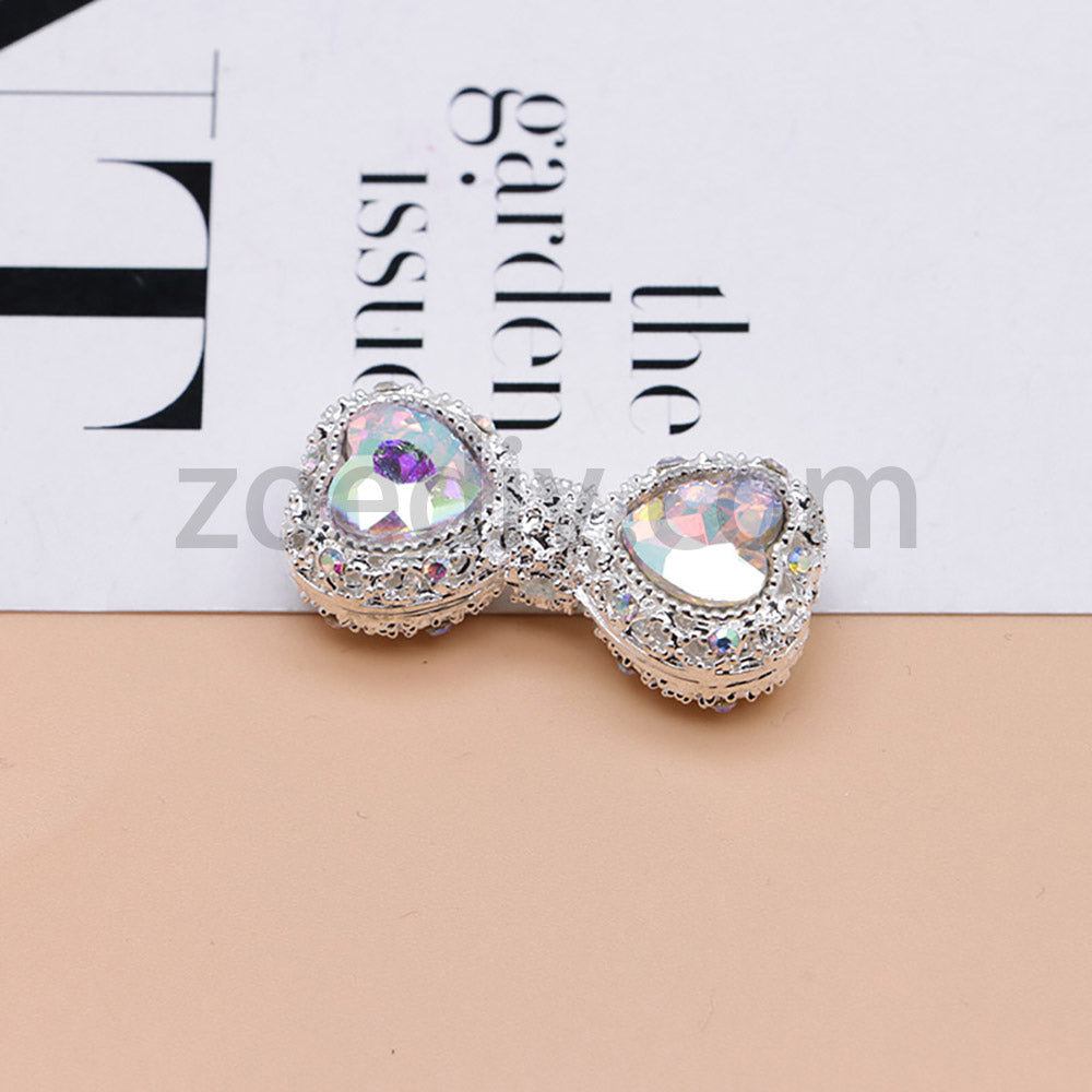 FS4842-Double Heart Bows Beads Fit For Beadable Pens
