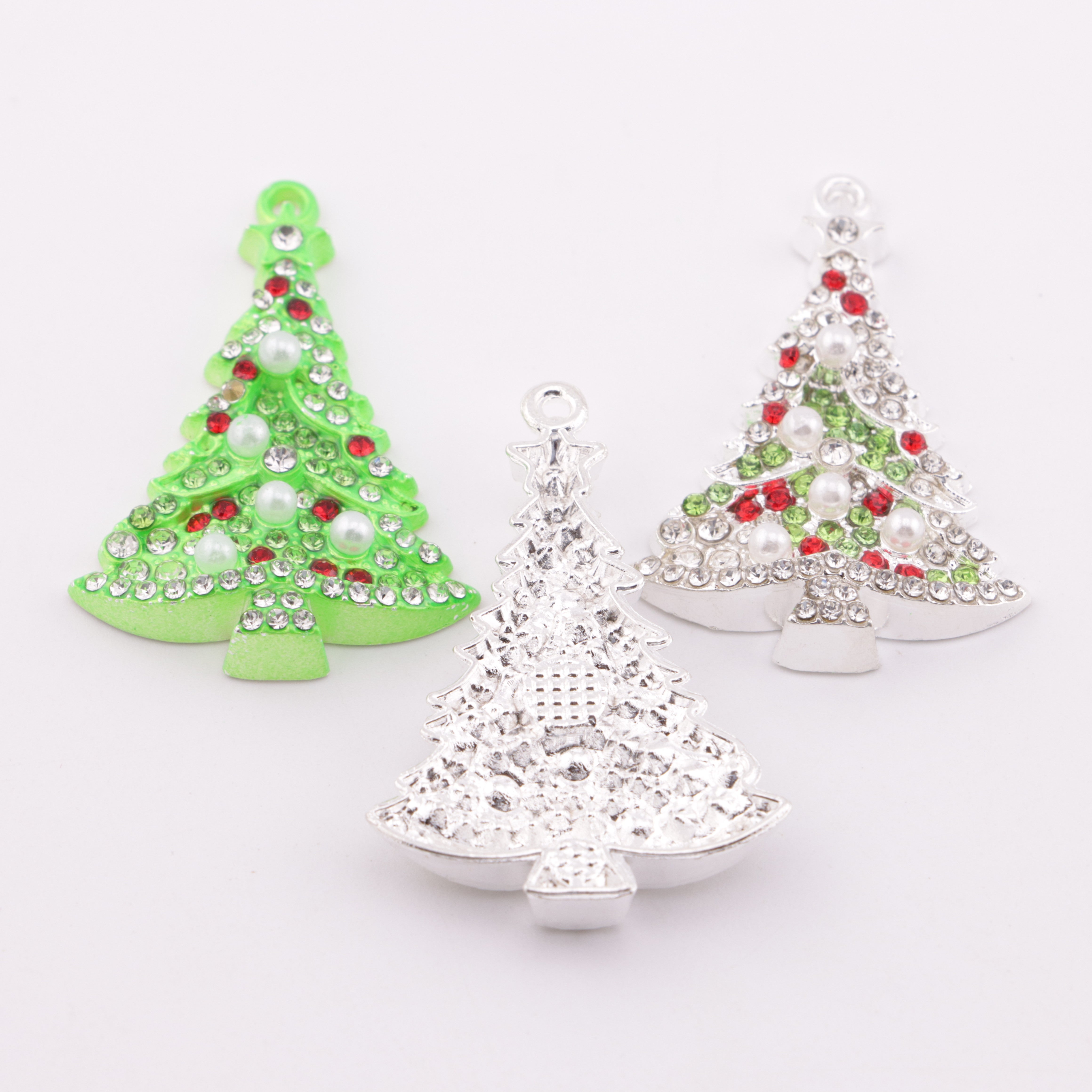 FS5692- 28*41Mm Full-diamond Christmas Tree Charms With Hole