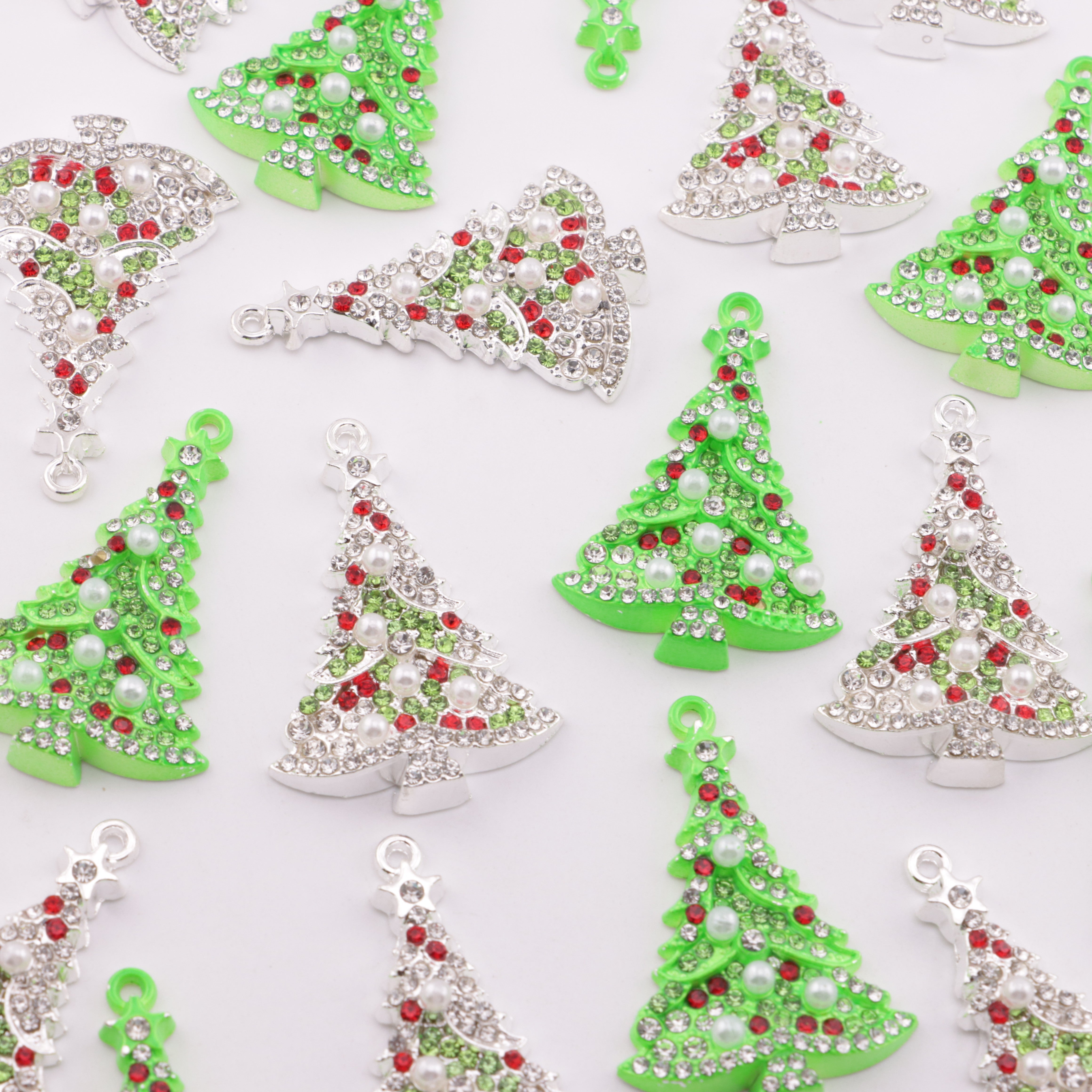 FS5692- 28*41Mm Full-diamond Christmas Tree Charms With Hole
