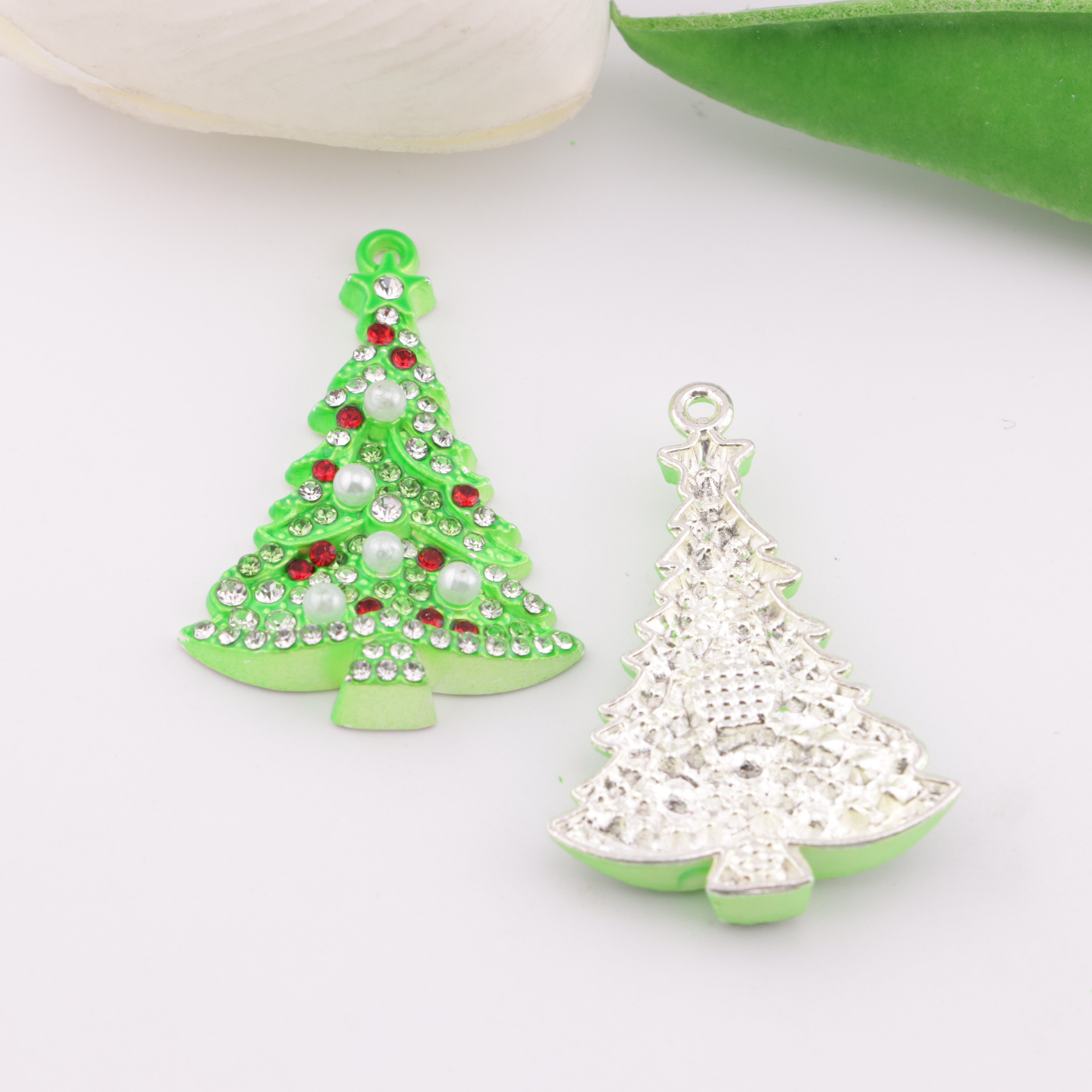 FS5692- 28*41Mm Full-diamond Christmas Tree Charms With Hole