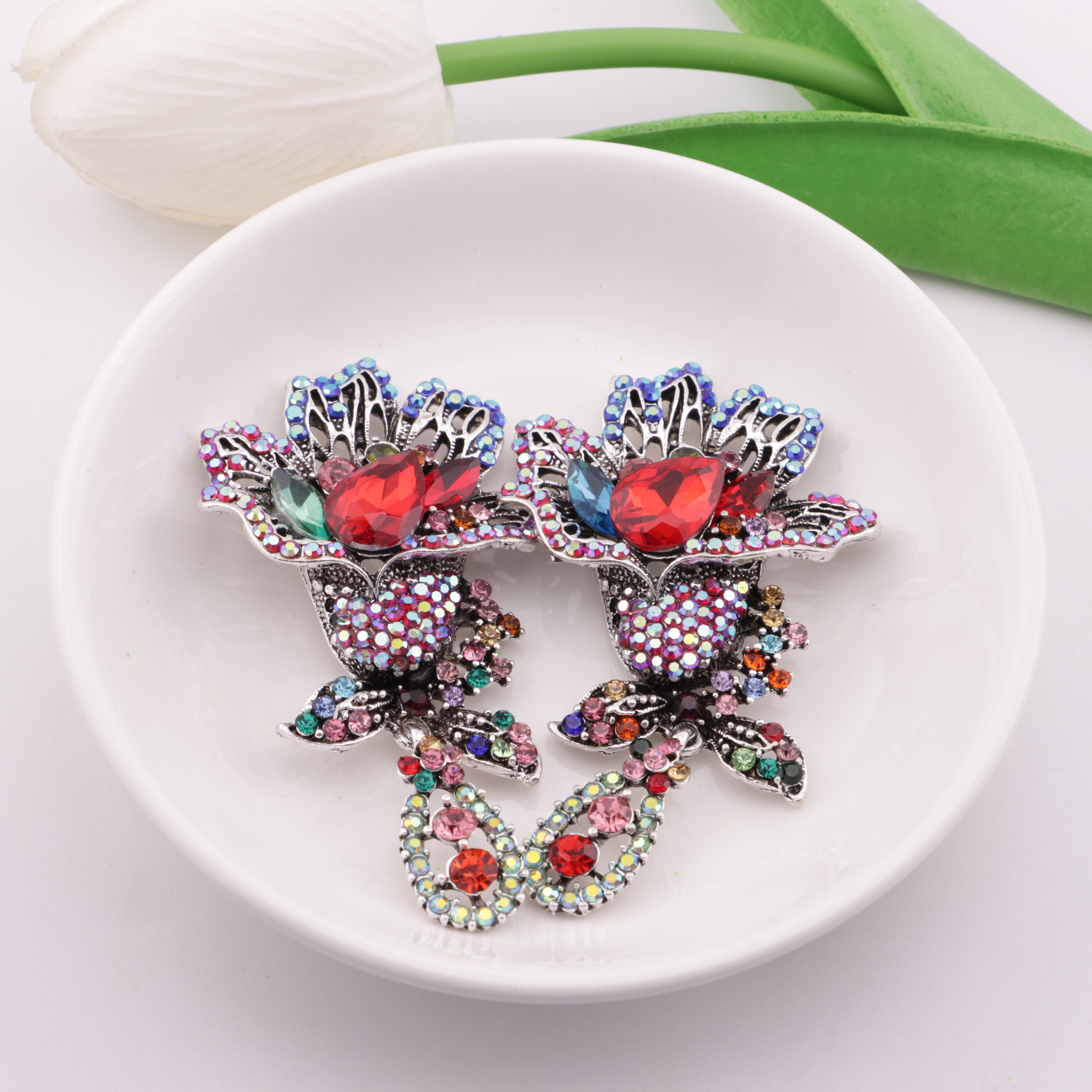 FS5053- Flower Charms Hanging Flower Bouquet Metal Patches