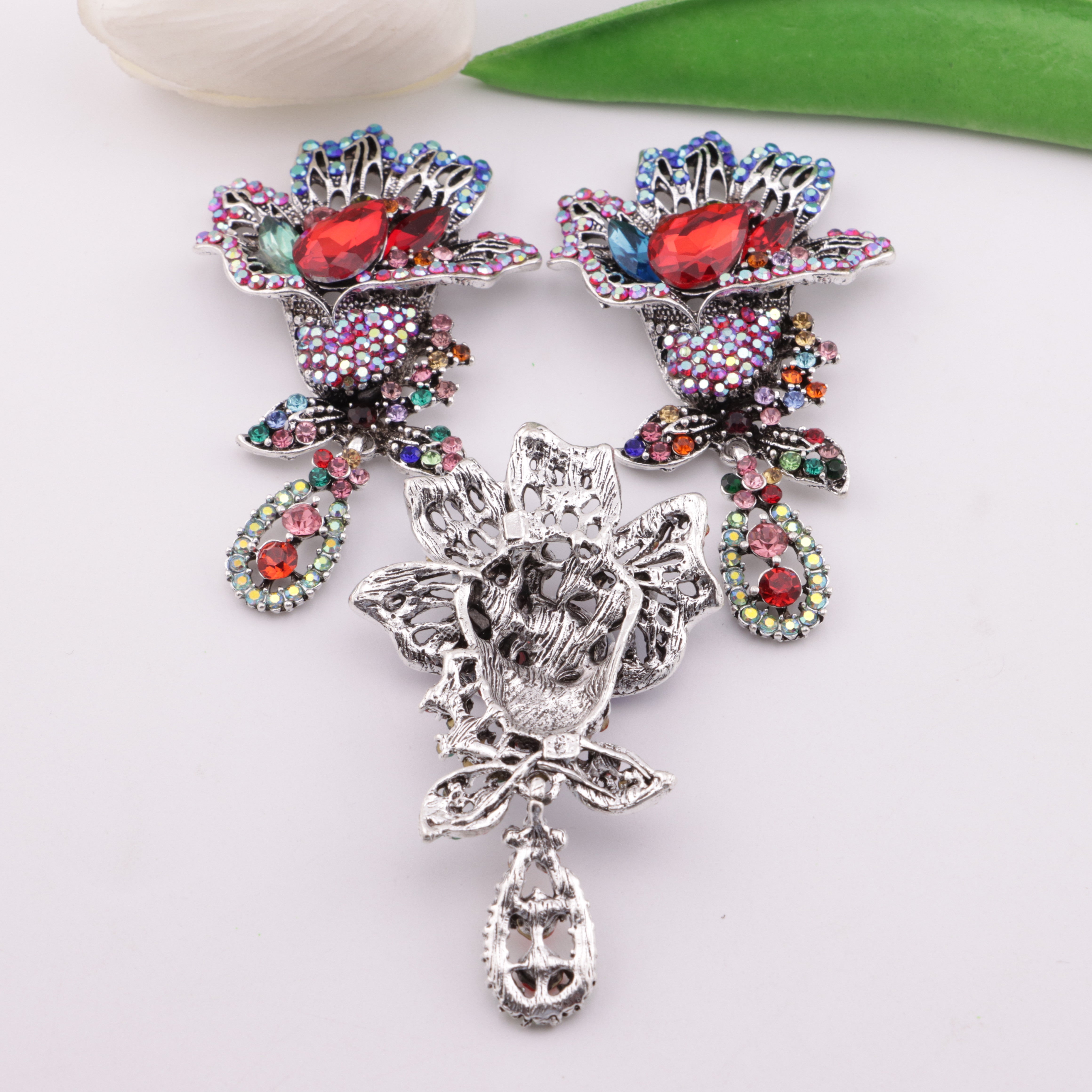 FS5053- Flower Charms Hanging Flower Bouquet Metal Patches Zoe's DIY Shop