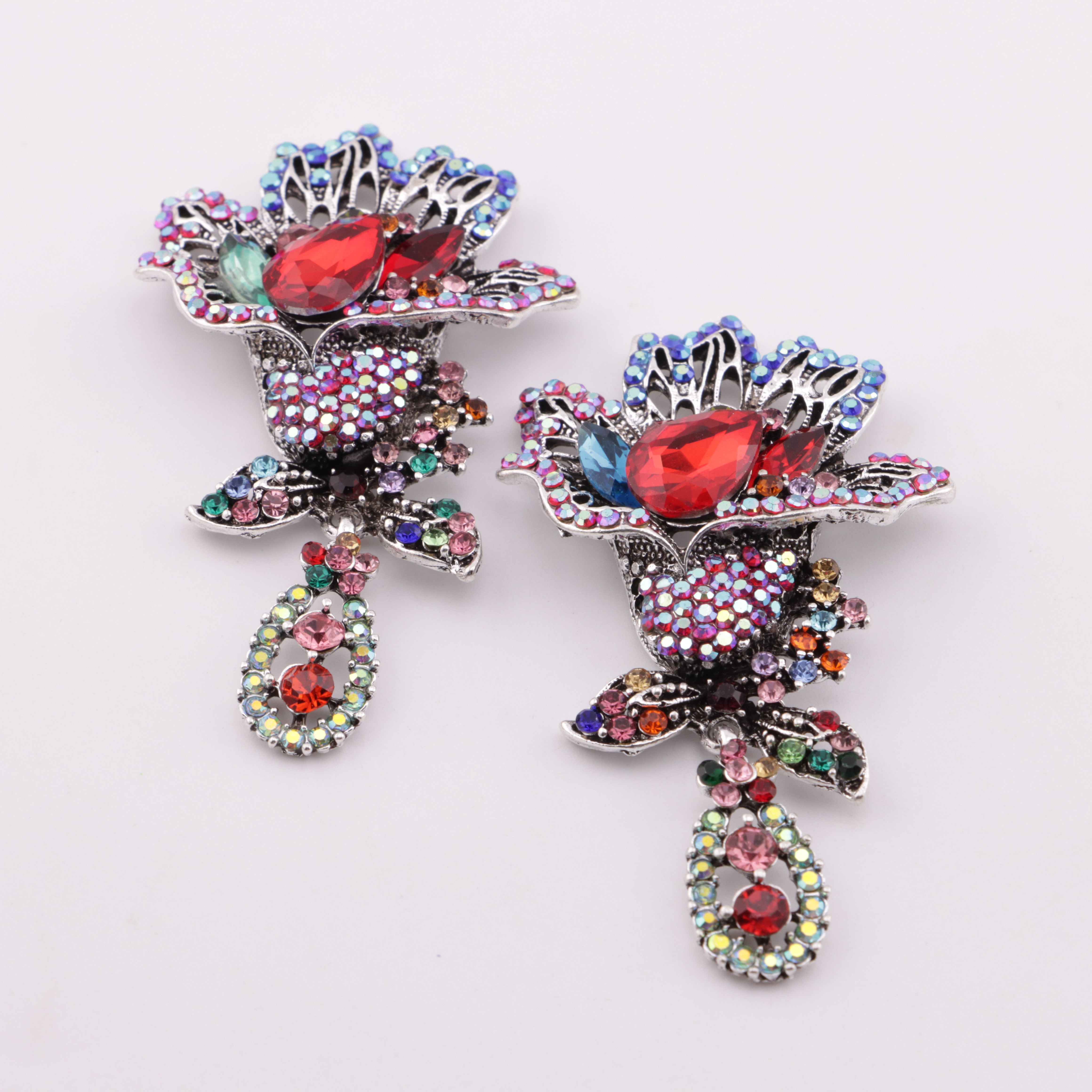 FS5053- Flower Charms Hanging Flower Bouquet Metal Patches