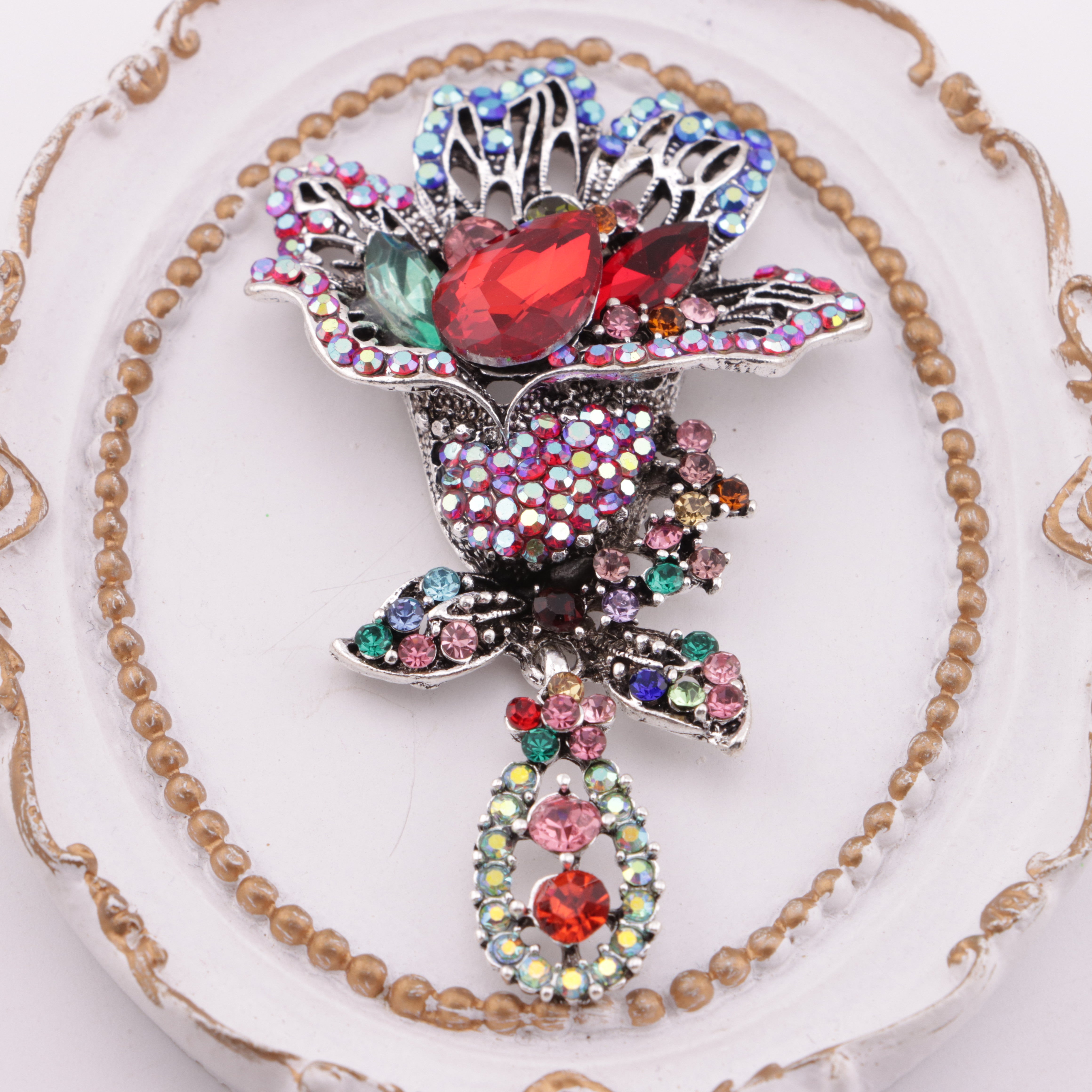 FS5053- Flower Charms Hanging Flower Bouquet Metal Patches