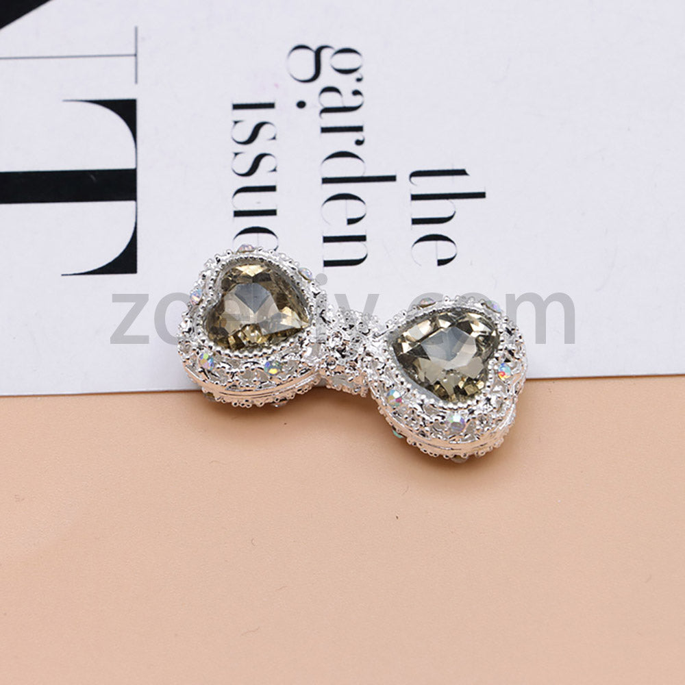 FS4842-Double Heart Bows Beads Fit For Beadable Pens