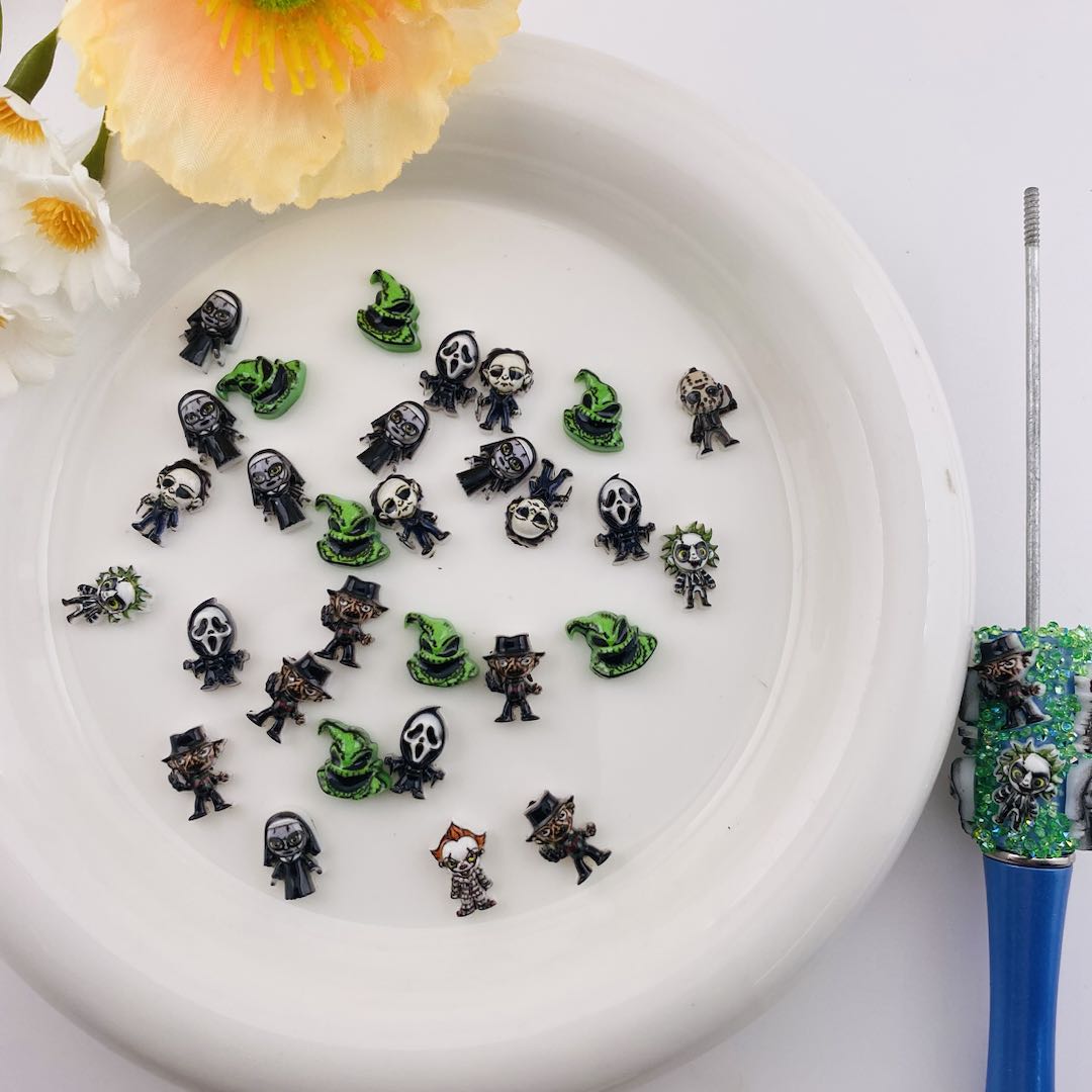 FS19675-About 8*12mm Halloween Resin Nail Charms