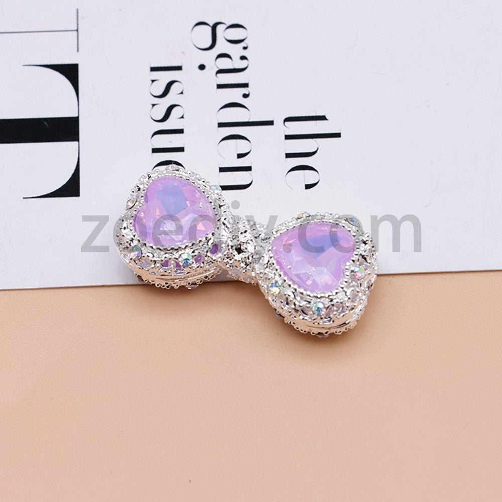 FS4842-Double Heart Bows Beads Fit For Beadable Pens