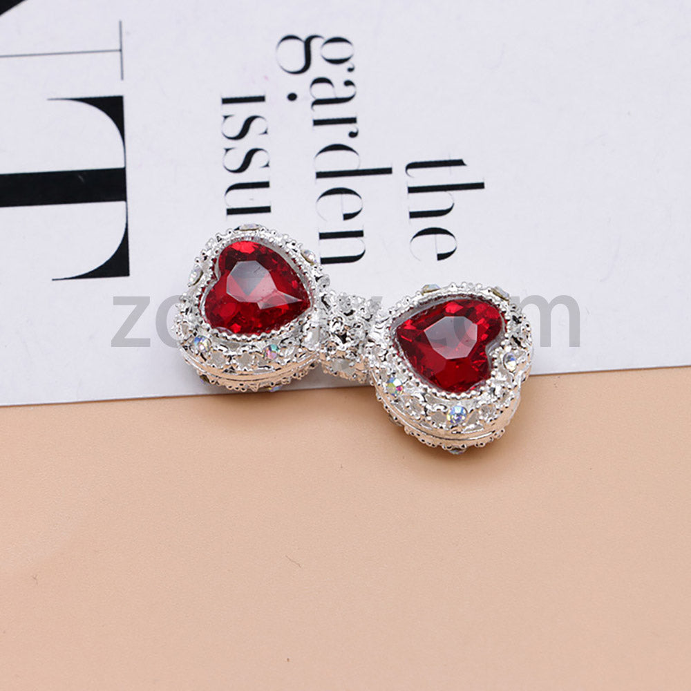 FS4842-Double Heart Bows Beads Fit For Beadable Pens