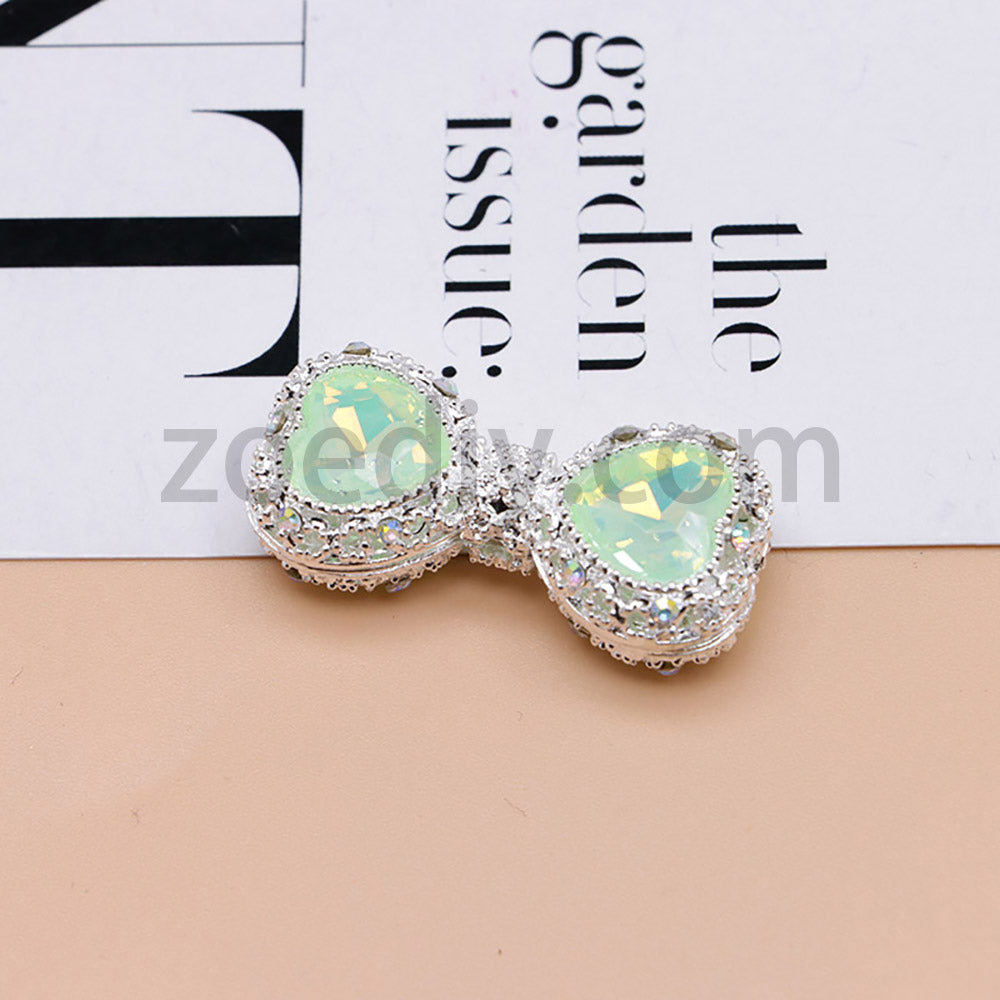 FS4842-Double Heart Bows Beads Fit For Beadable Pens