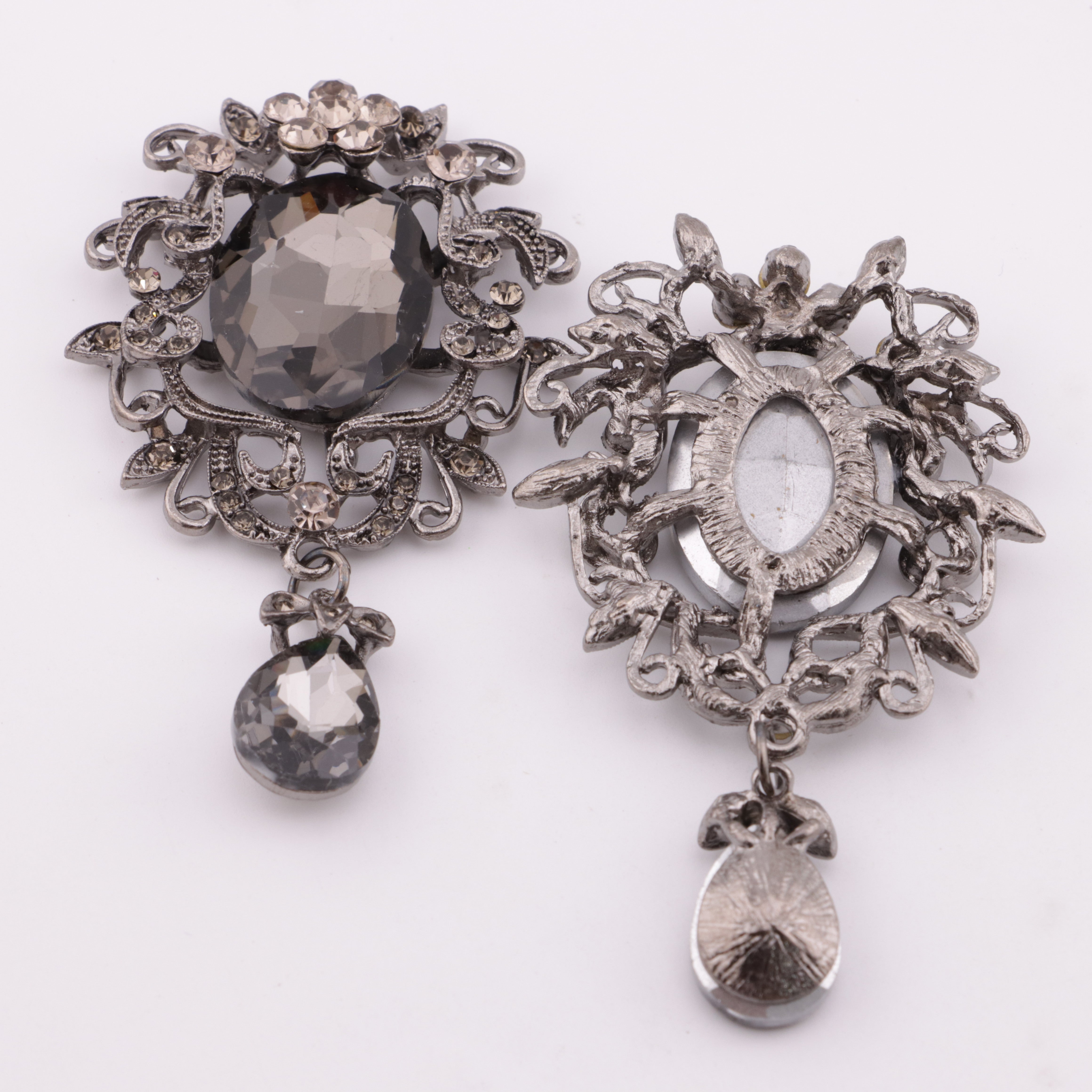 FS5546- 48*82mm Charms Large Oval Waterdrop Diamond Pendant Metal Patch