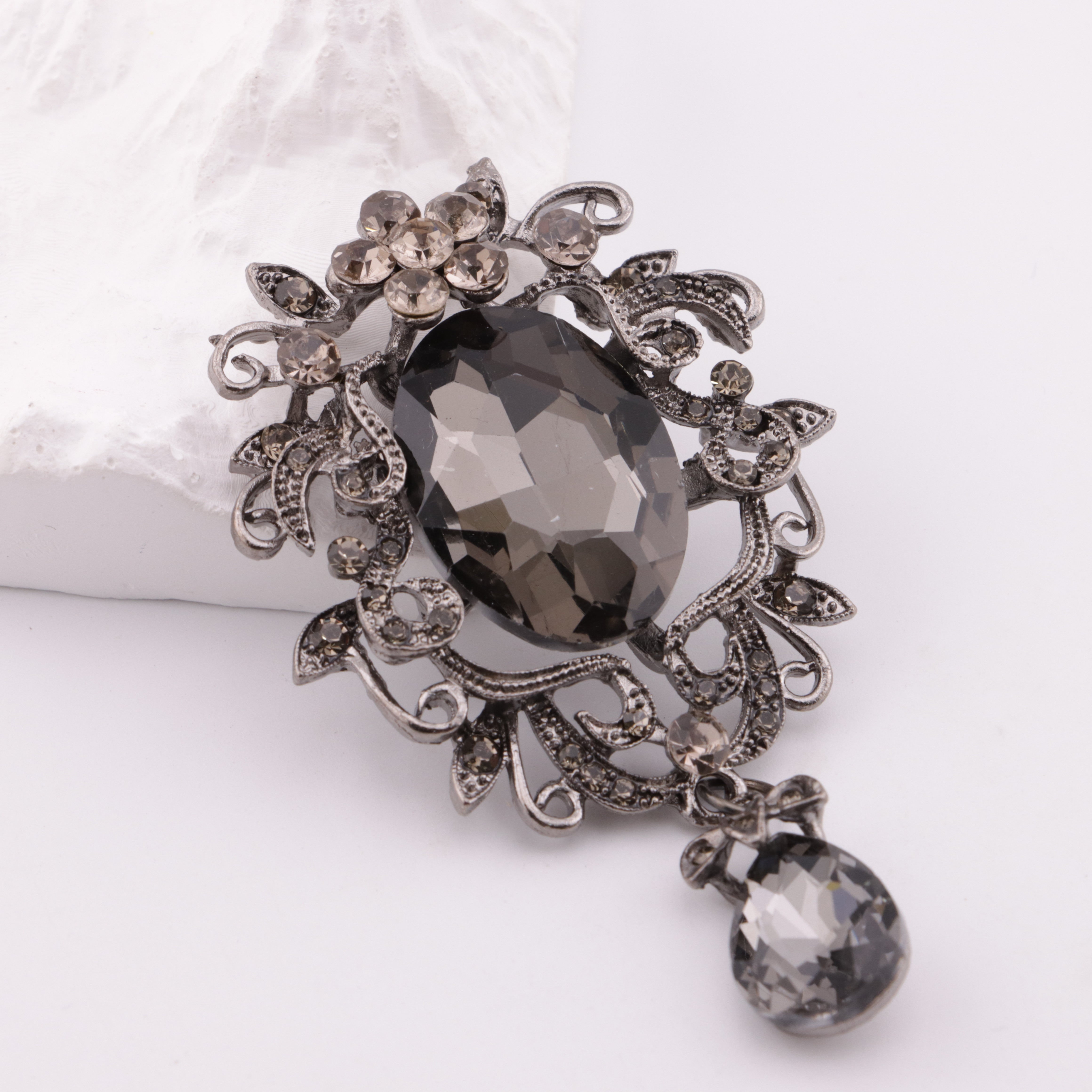 FS5546- 48*82mm Charms Large Oval Waterdrop Diamond Pendant Metal Patch