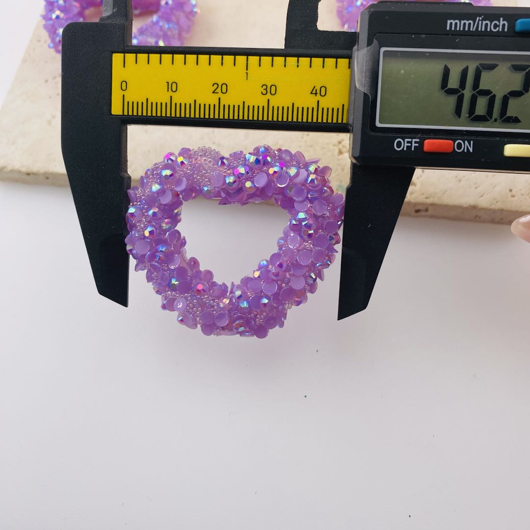 FS19732-About 40*46mm Hollow Glitter Heart Beads