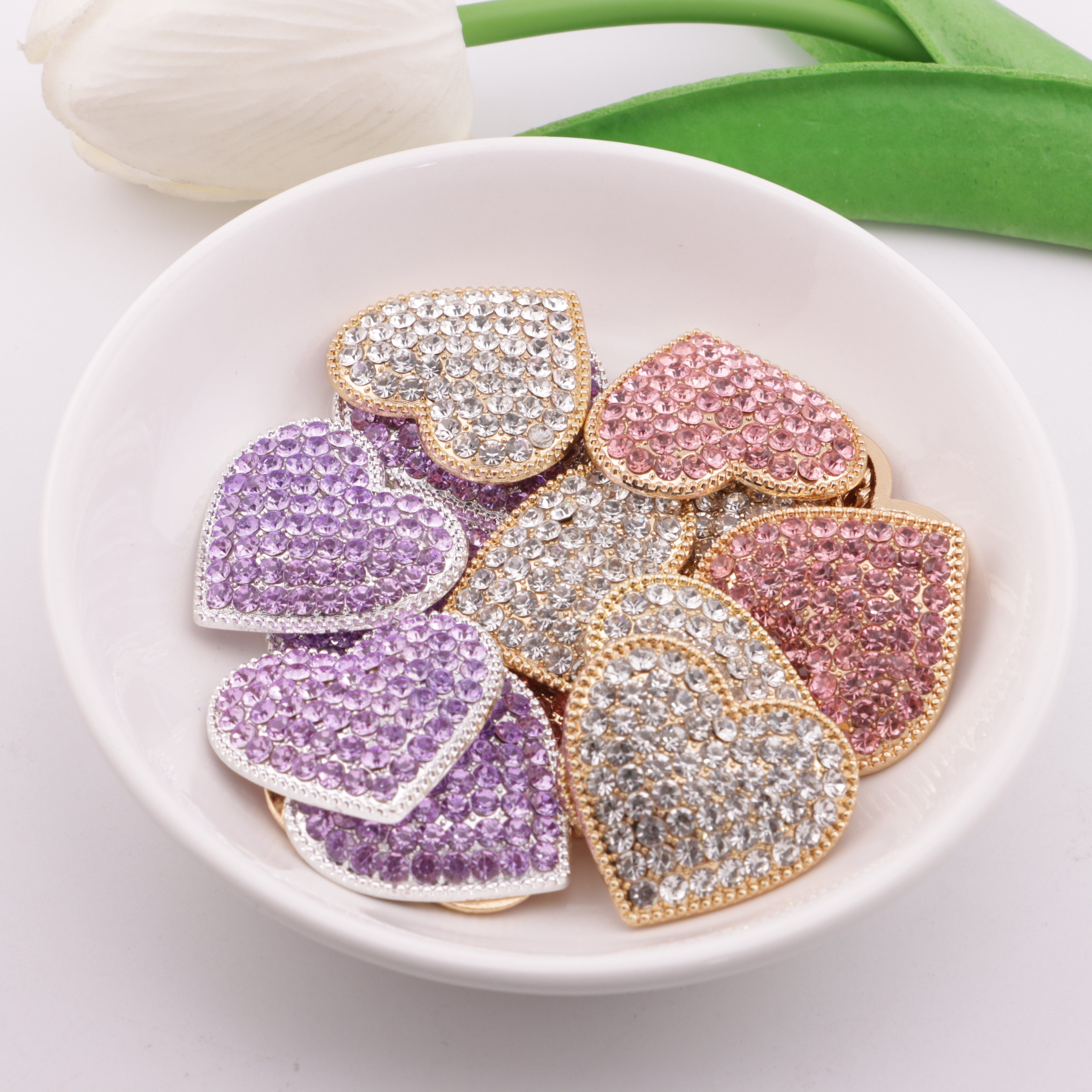 FS5990- Full Diamond Heart-shaped Alloy Patch