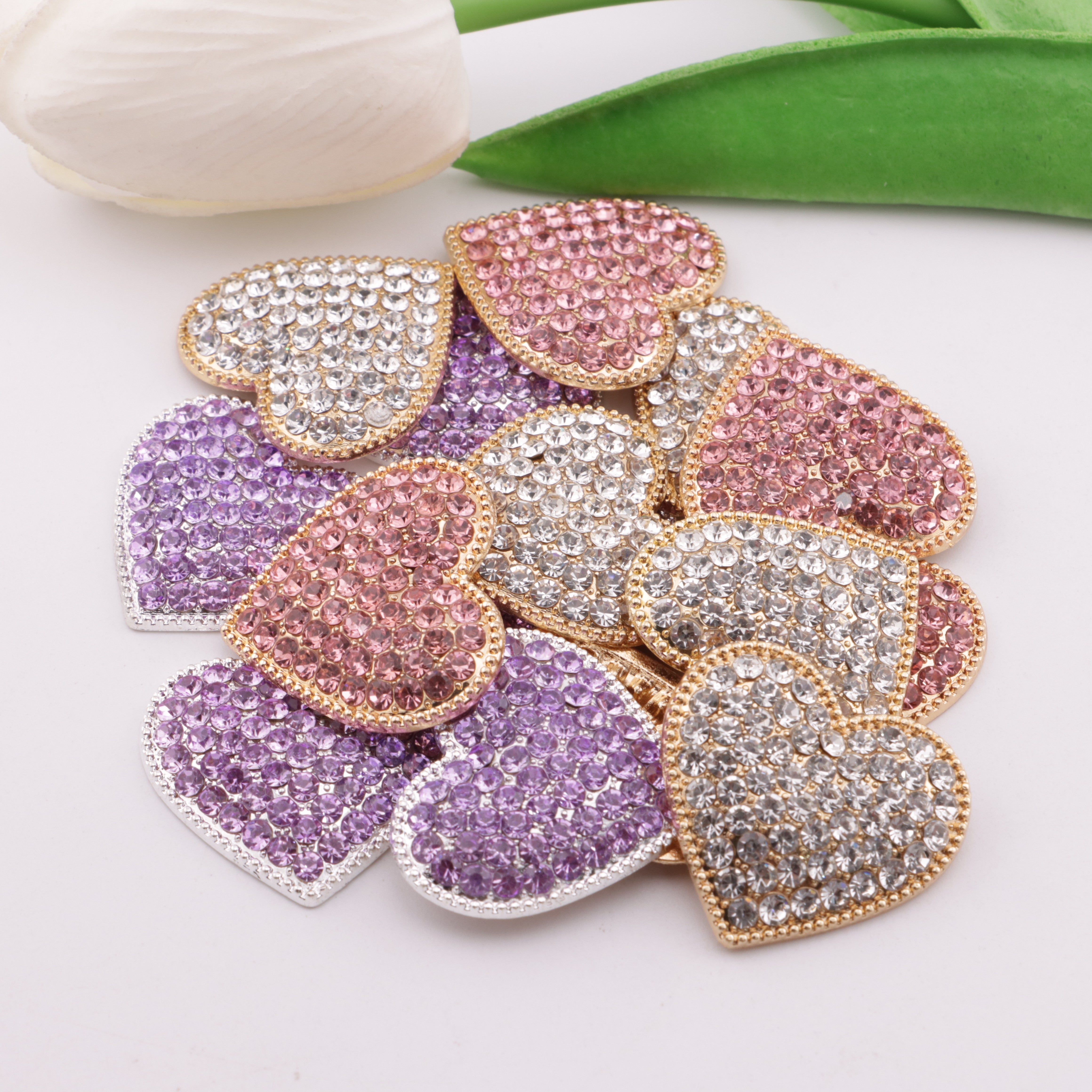 FS5990- Full Diamond Heart-shaped Alloy Patch