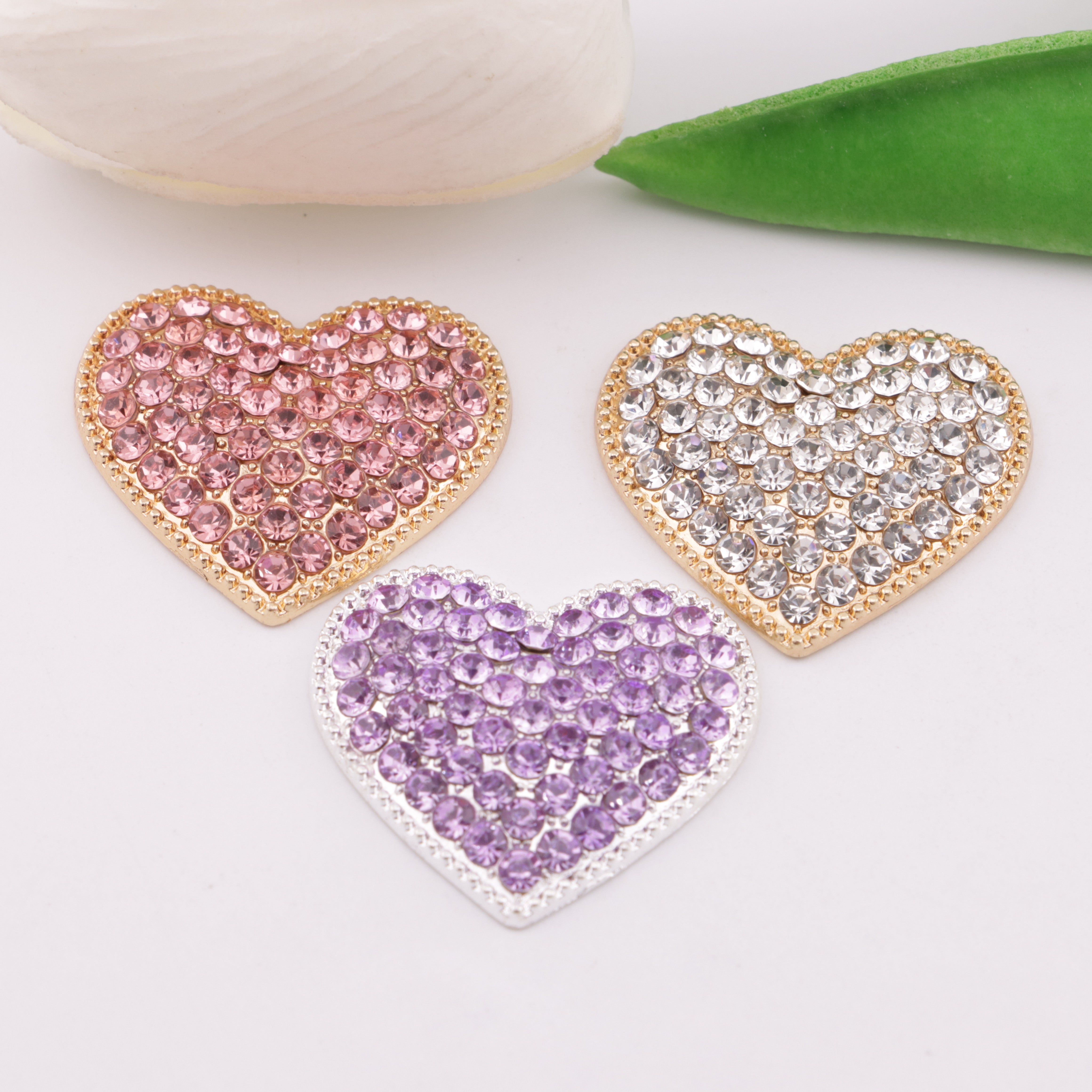 FS5990- Full Diamond Heart-shaped Alloy Patch