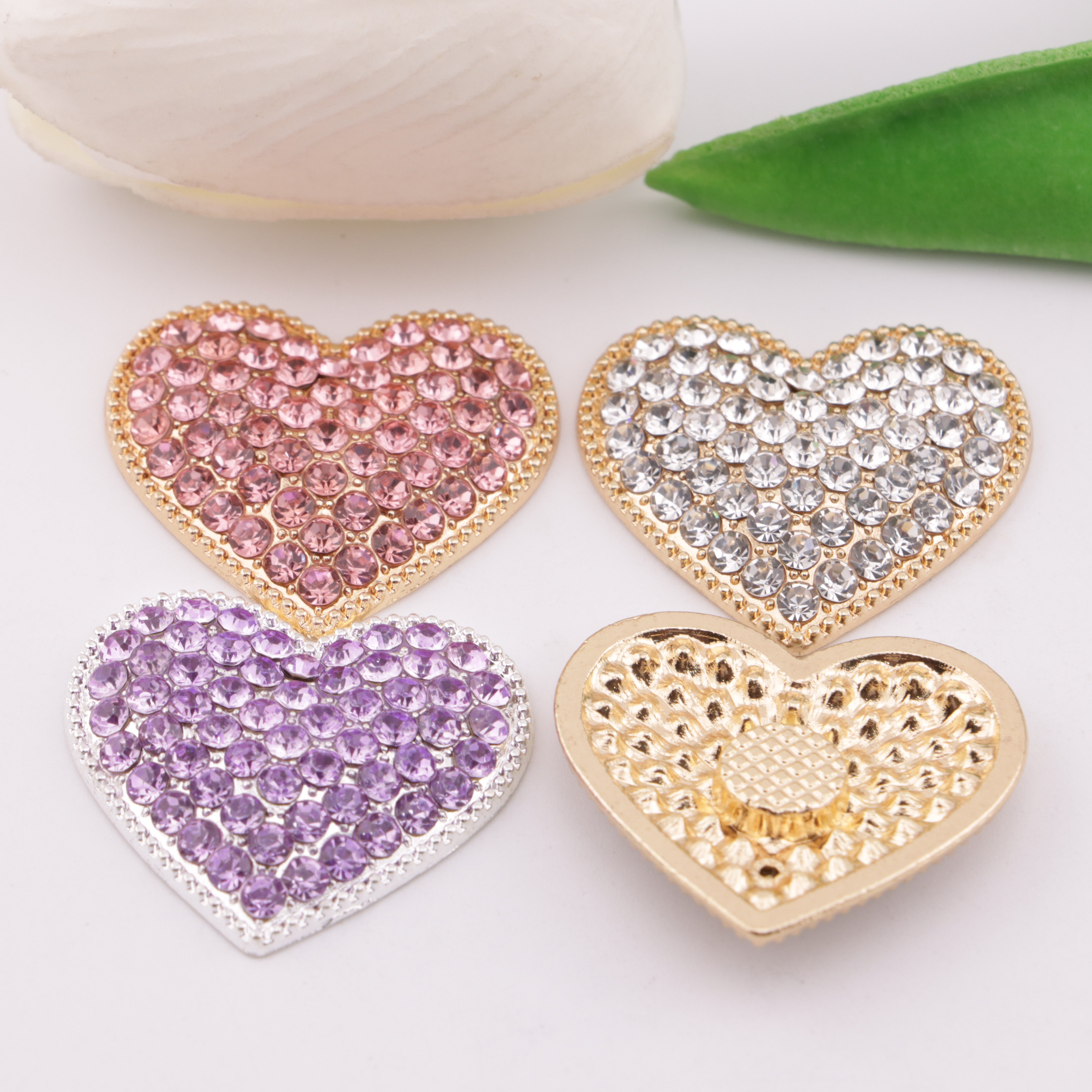 FS5990- Full Diamond Heart-shaped Alloy Patch