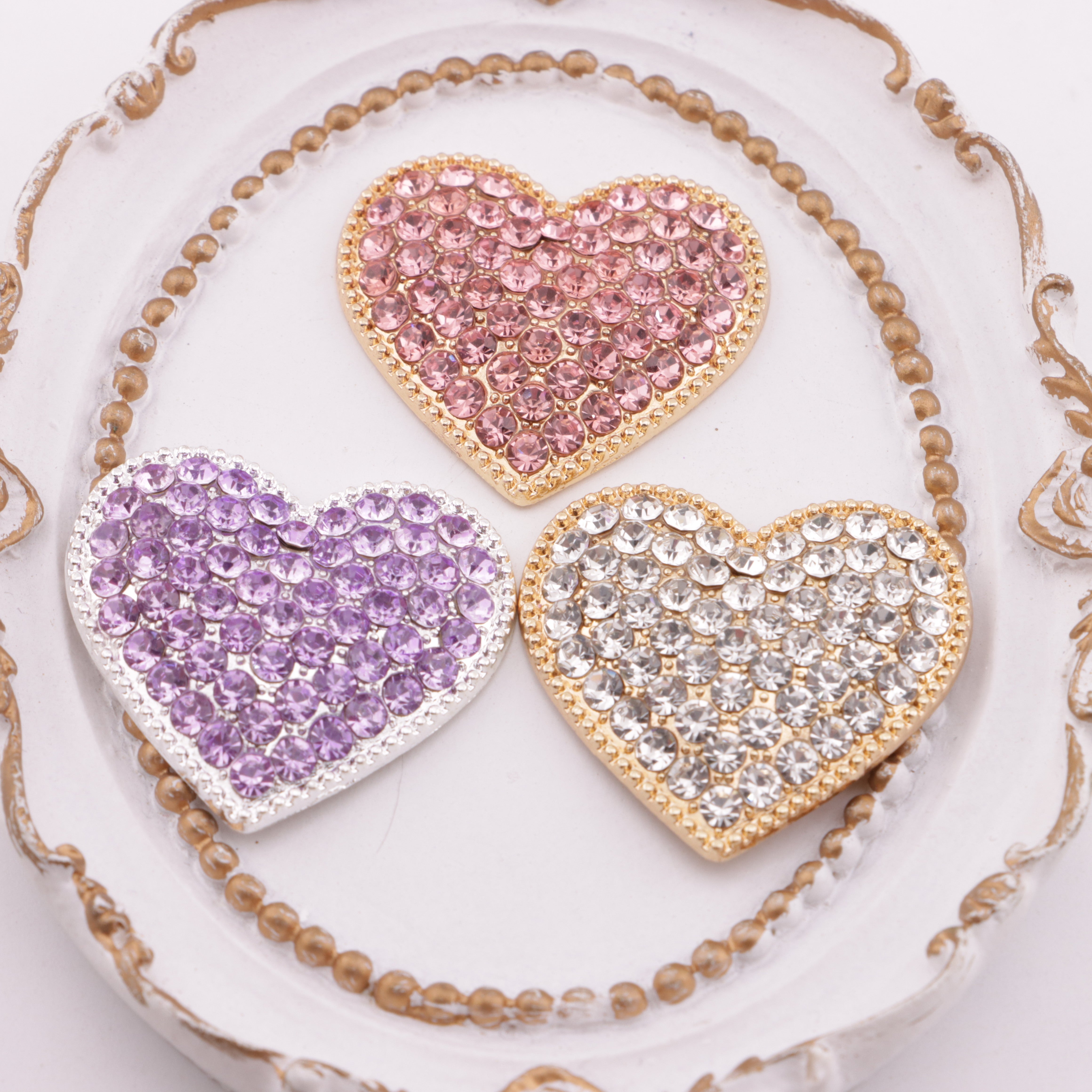 FS5990- Full Diamond Heart-shaped Alloy Patch