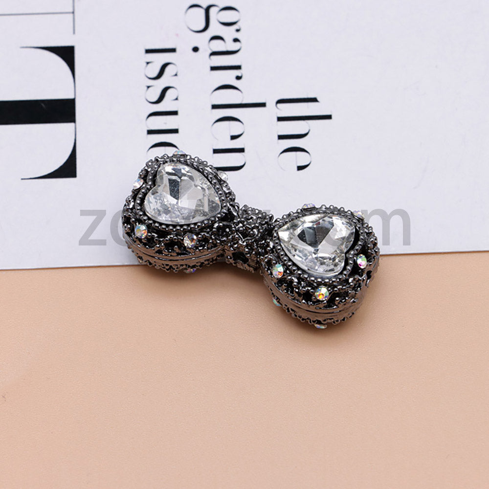 FS4842-Double Heart Bows Beads Fit For Beadable Pens