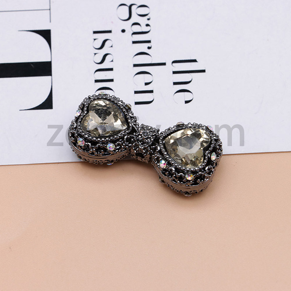 FS4842-Double Heart Bows Beads Fit For Beadable Pens