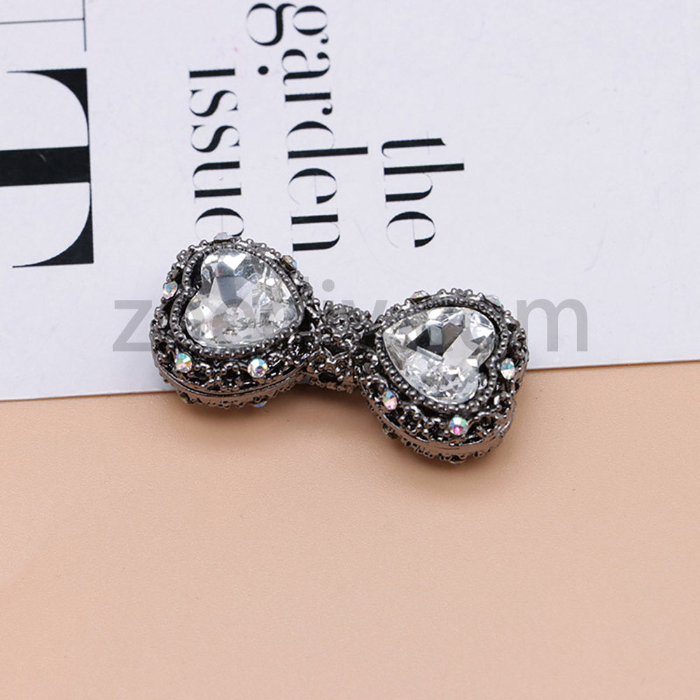 FS4842-Double Heart Bows Beads Fit For Beadable Pens