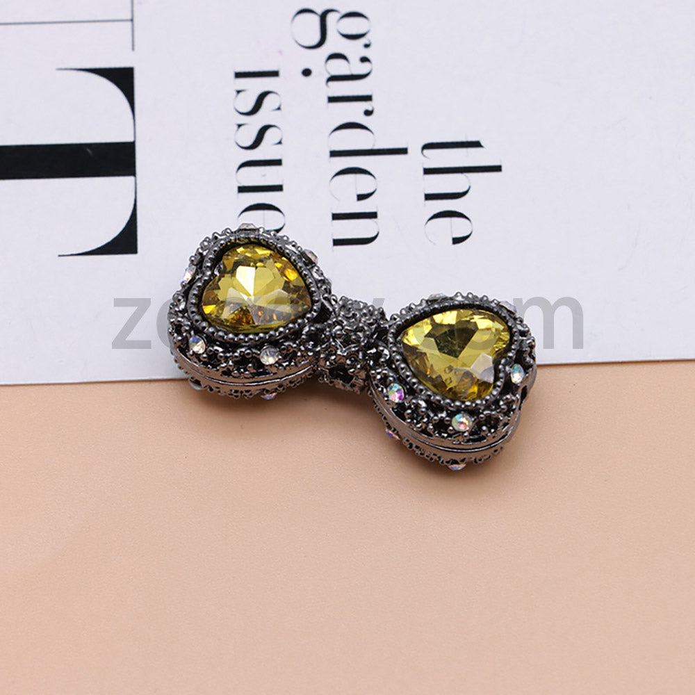FS4842-Double Heart Bows Beads Fit For Beadable Pens