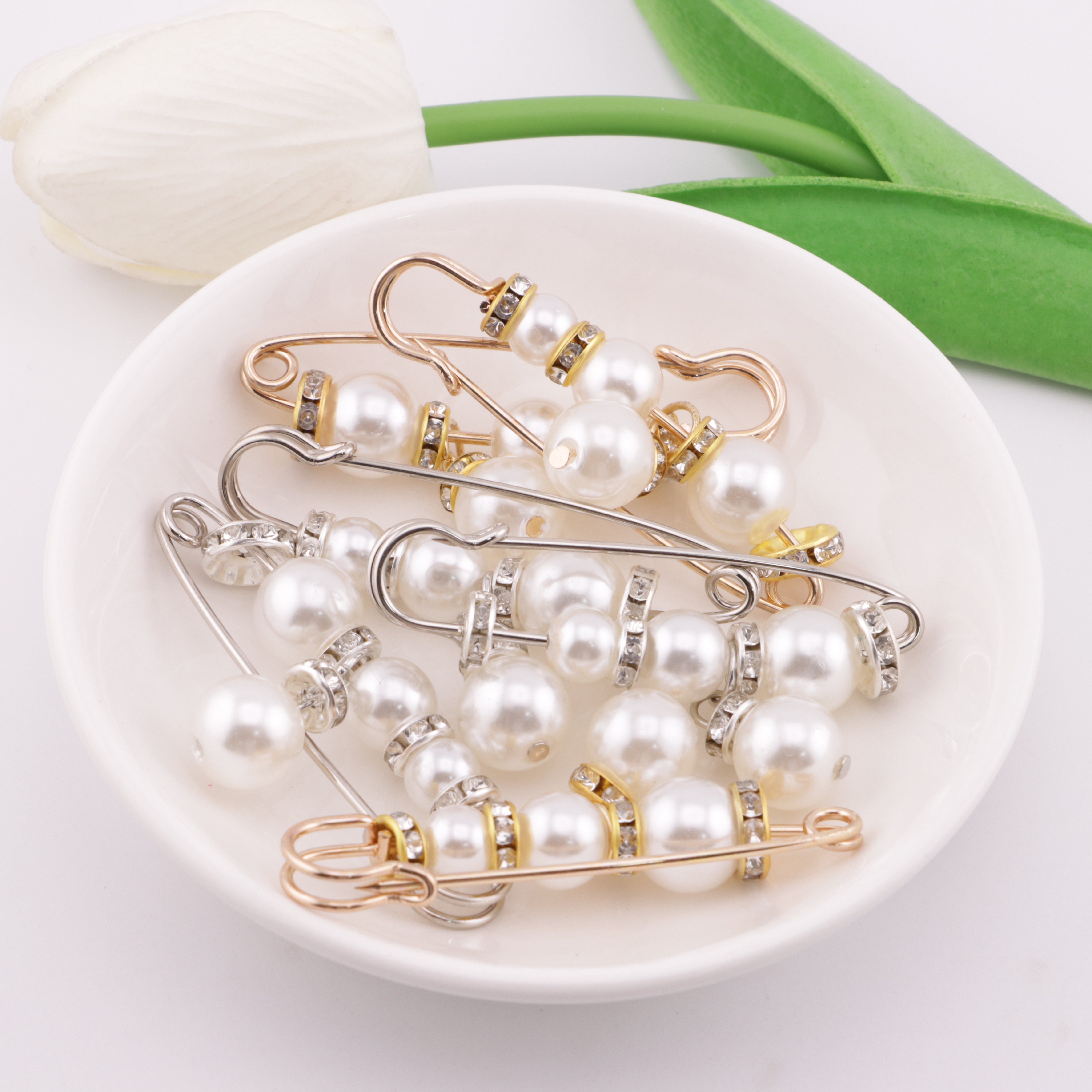 FS5999- 5.8cm Pearl + Spacer Pin With Pearl Pendant Pearl + Spacer Pin With Pearl Pendant