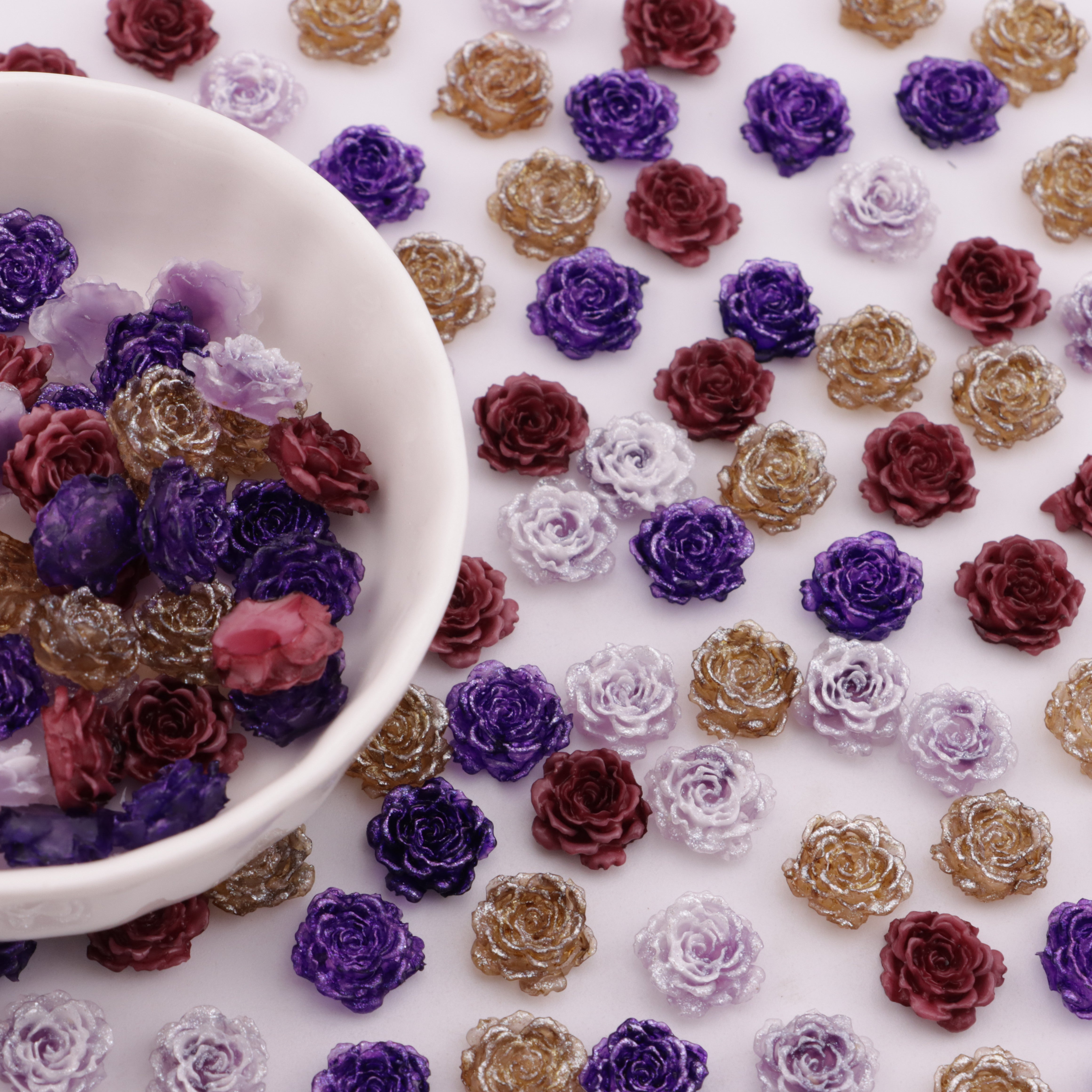 FS5997- 10mm Luminous Soft Flower Charms Night - Glow Soft Flower Stickers