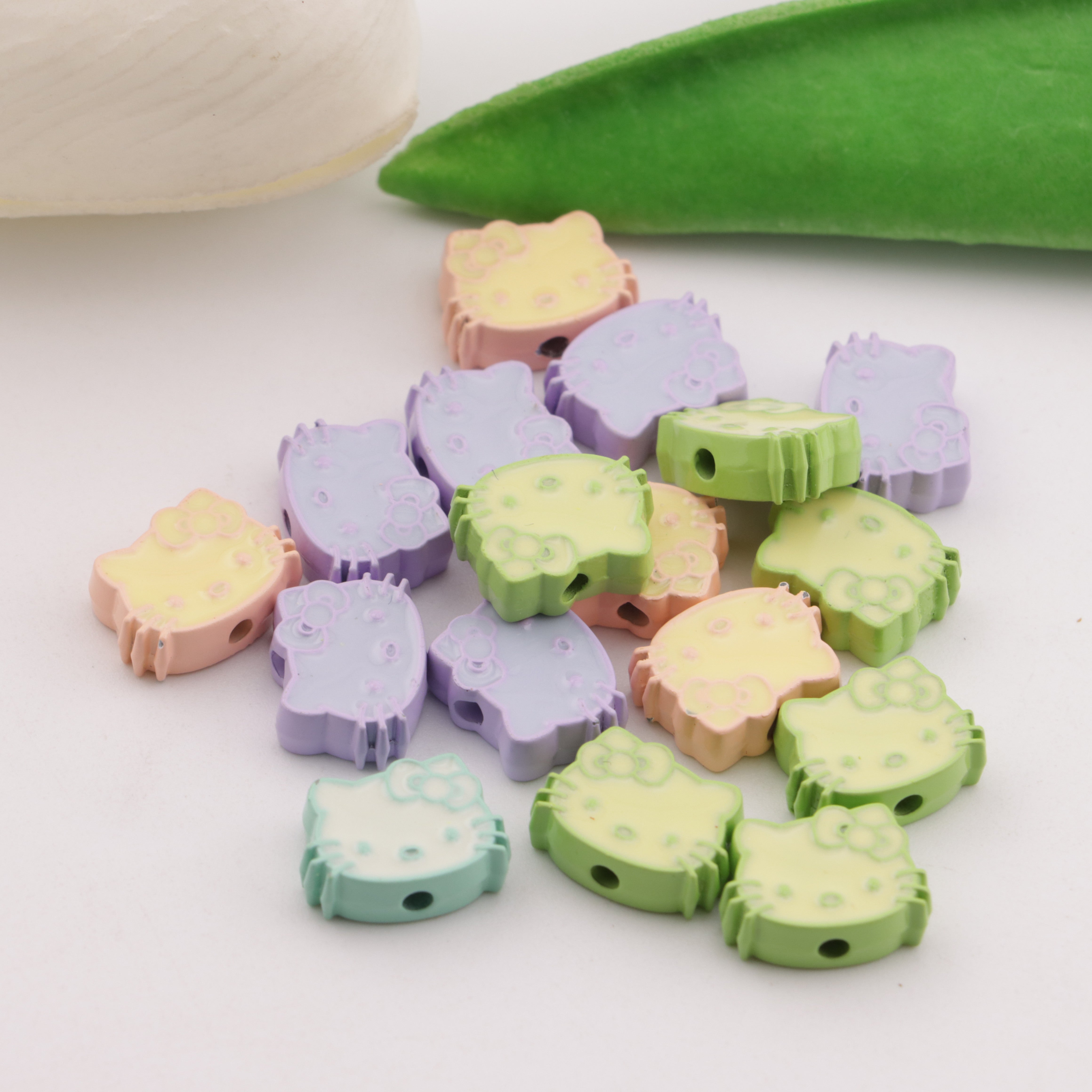 FS5869- Hk Head Metal Beads Kitty Head Dripping Oil Metal Beads