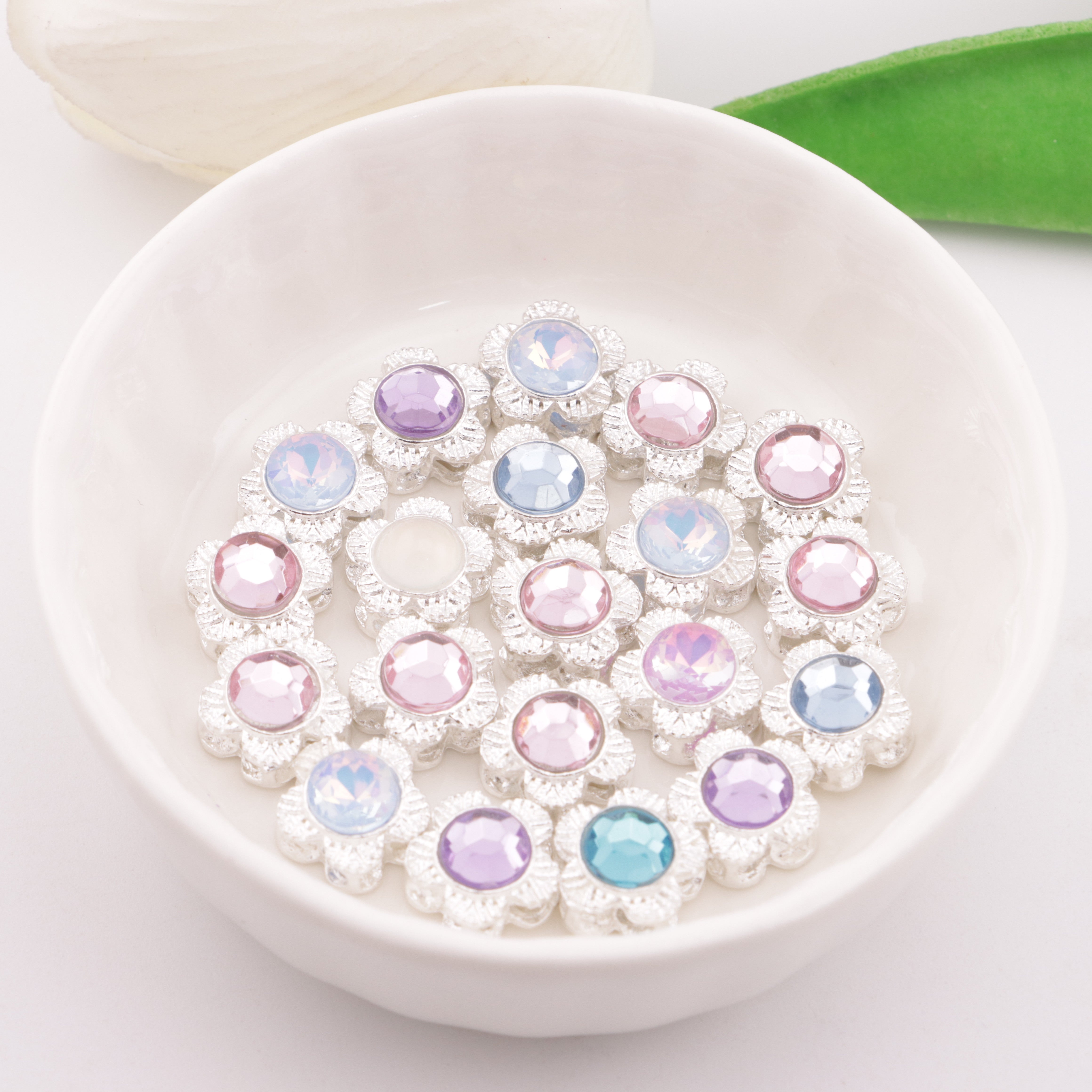 FS5514- 10mm Five - Petal Metal Beads Five - Petal Plum Blossom Metal Four - Way Beads