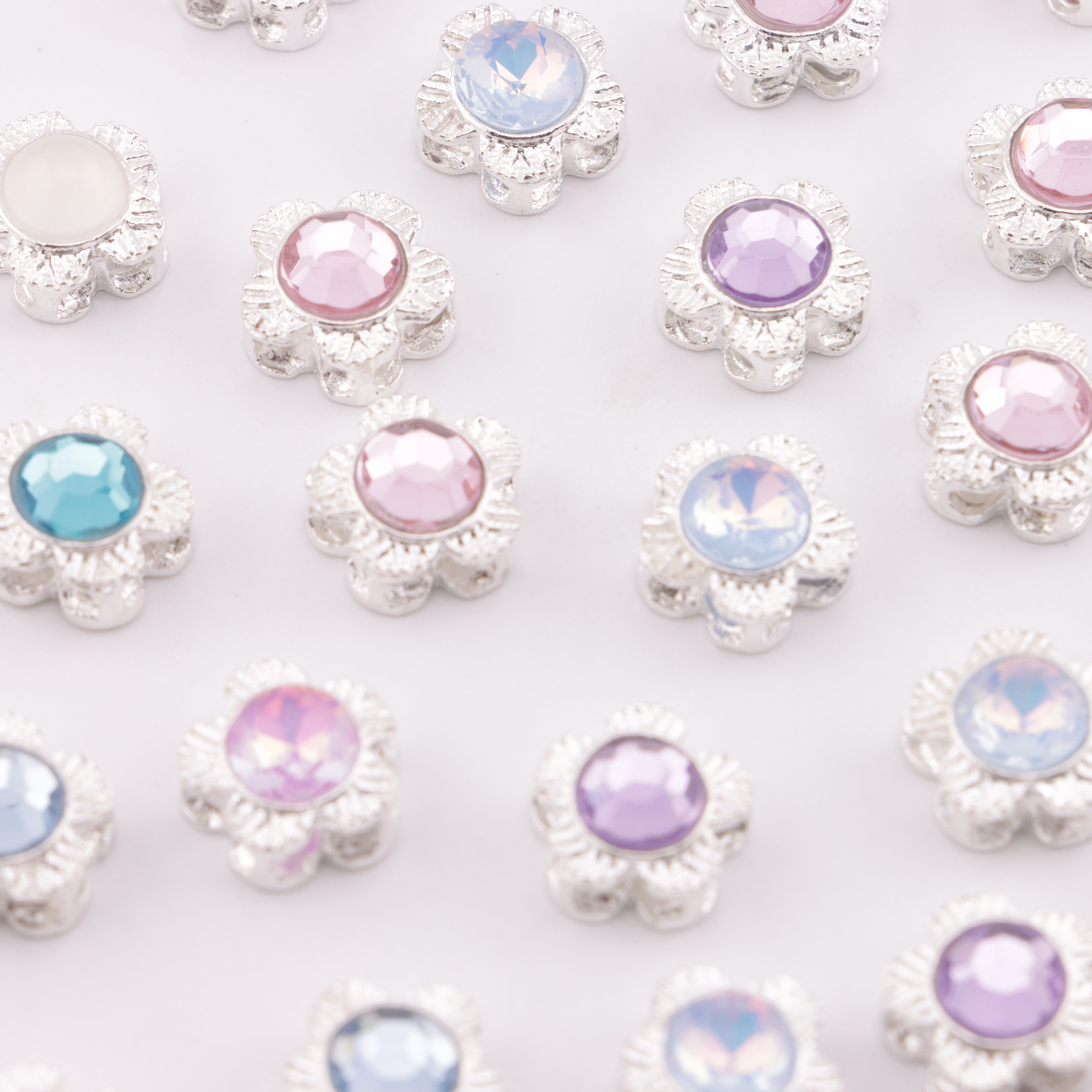 FS5514- 10mm Five - Petal Metal Beads Five - Petal Plum Blossom Metal Four - Way Beads