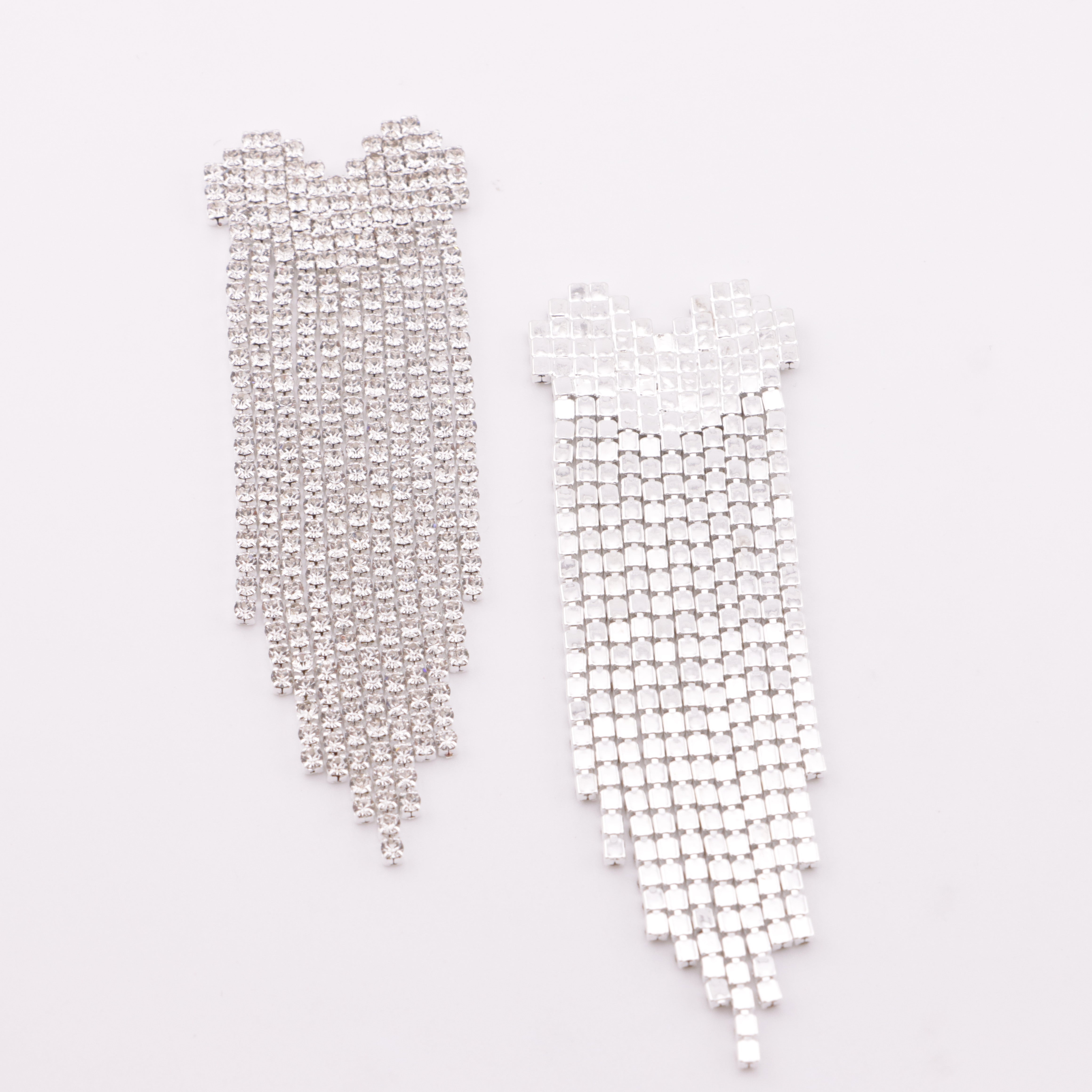 FS6006- About 26*82mm Heart Rhinestone Fringe