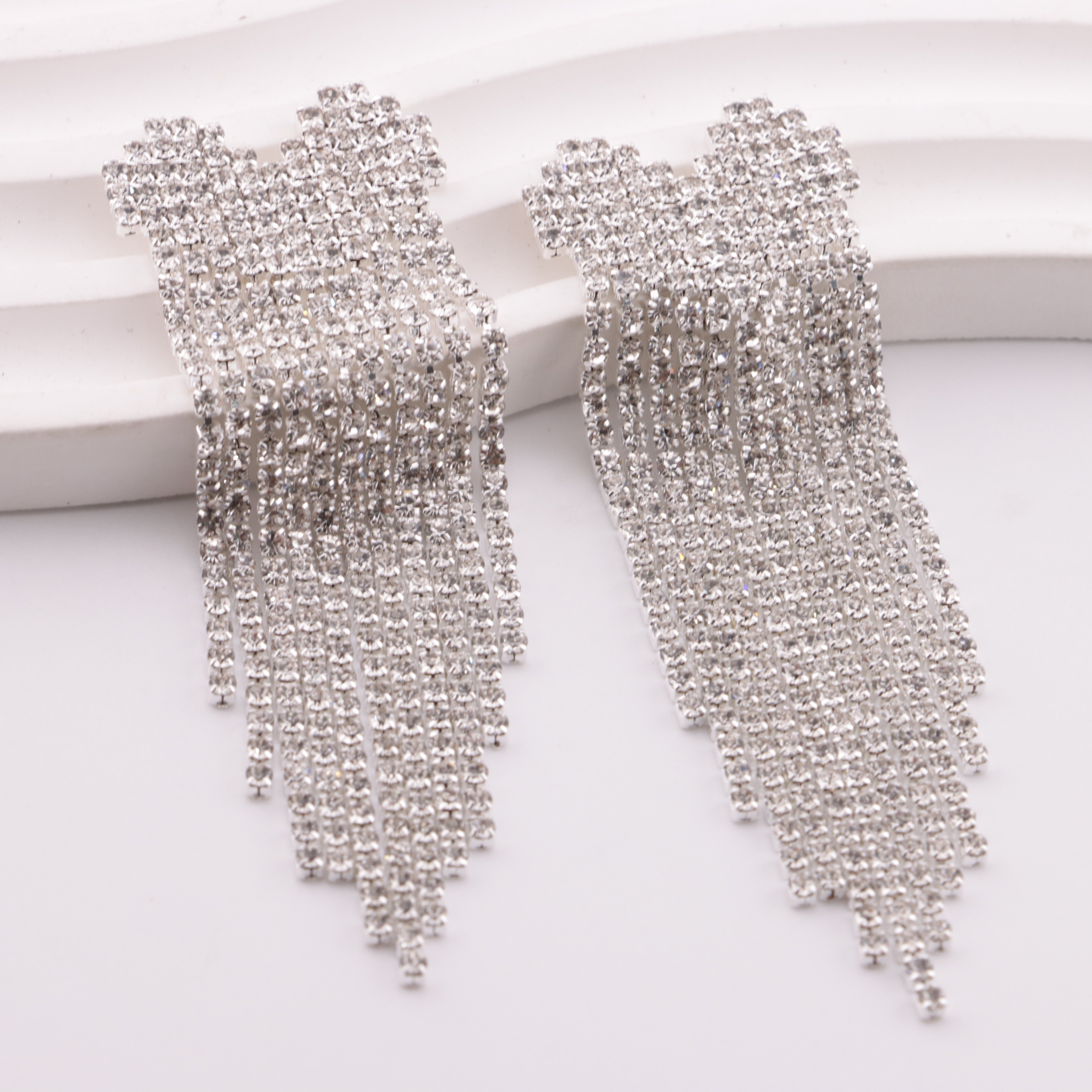 FS6006- About 26*82mm Heart Rhinestone Fringe