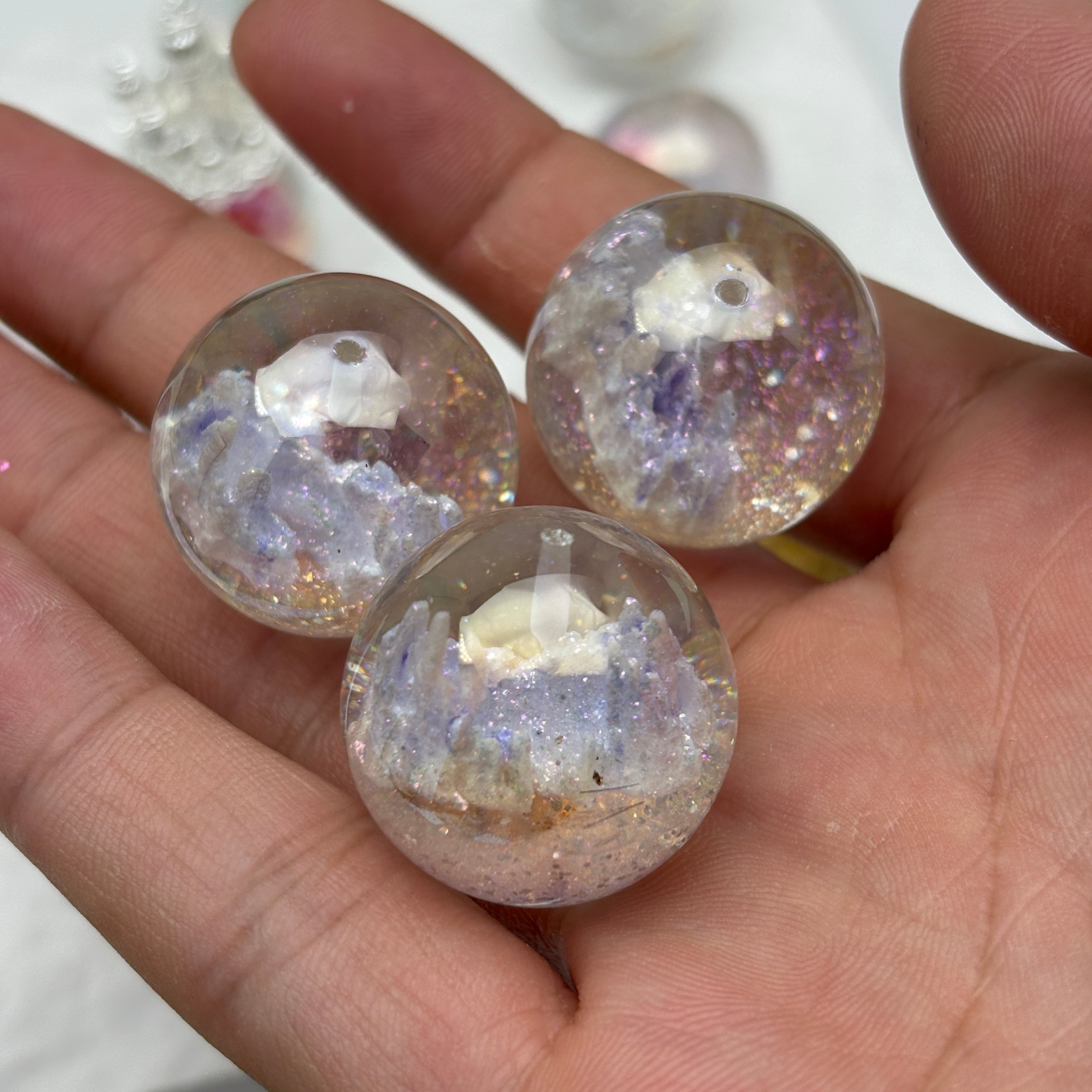 FS5453- 25mm New UV Half Hole Castle Beads For Pendent