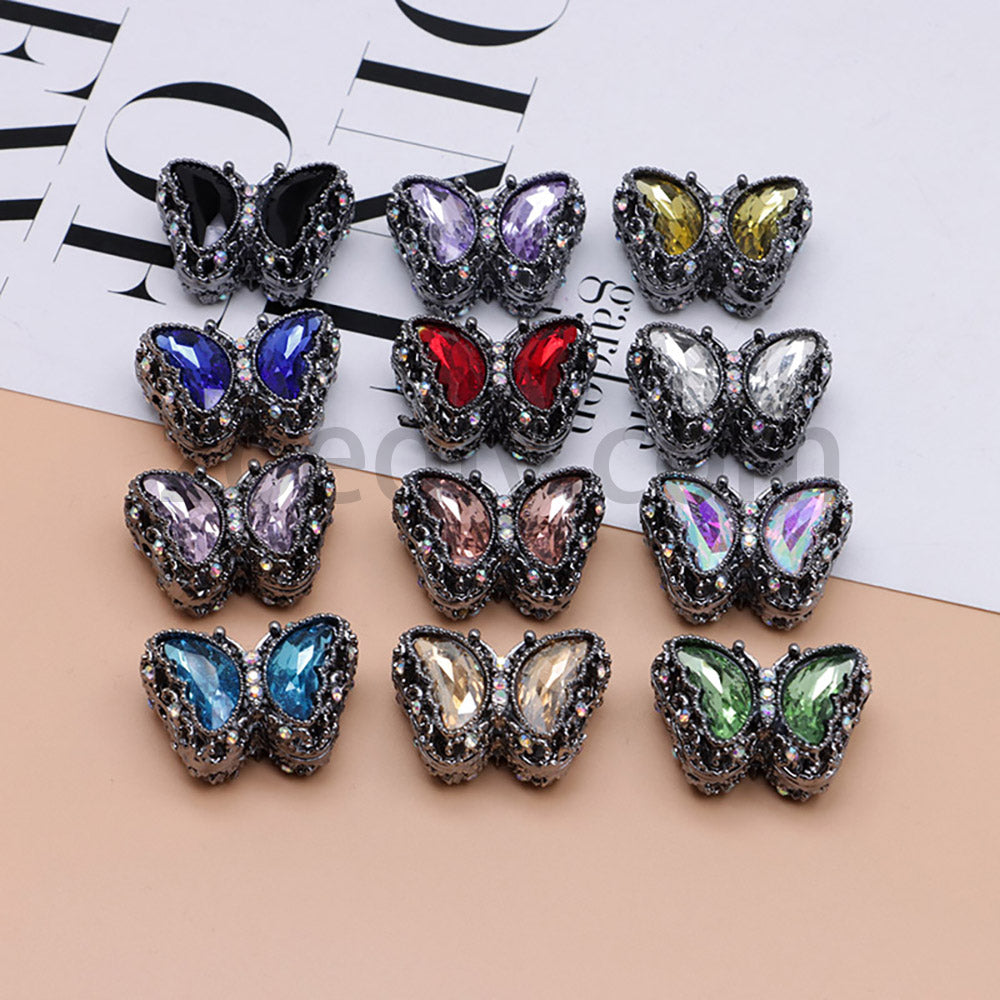 FS0359- 30mm 혼합 색상 UV 도금 다이아몬드 합금 버터플라이 펜에 적합