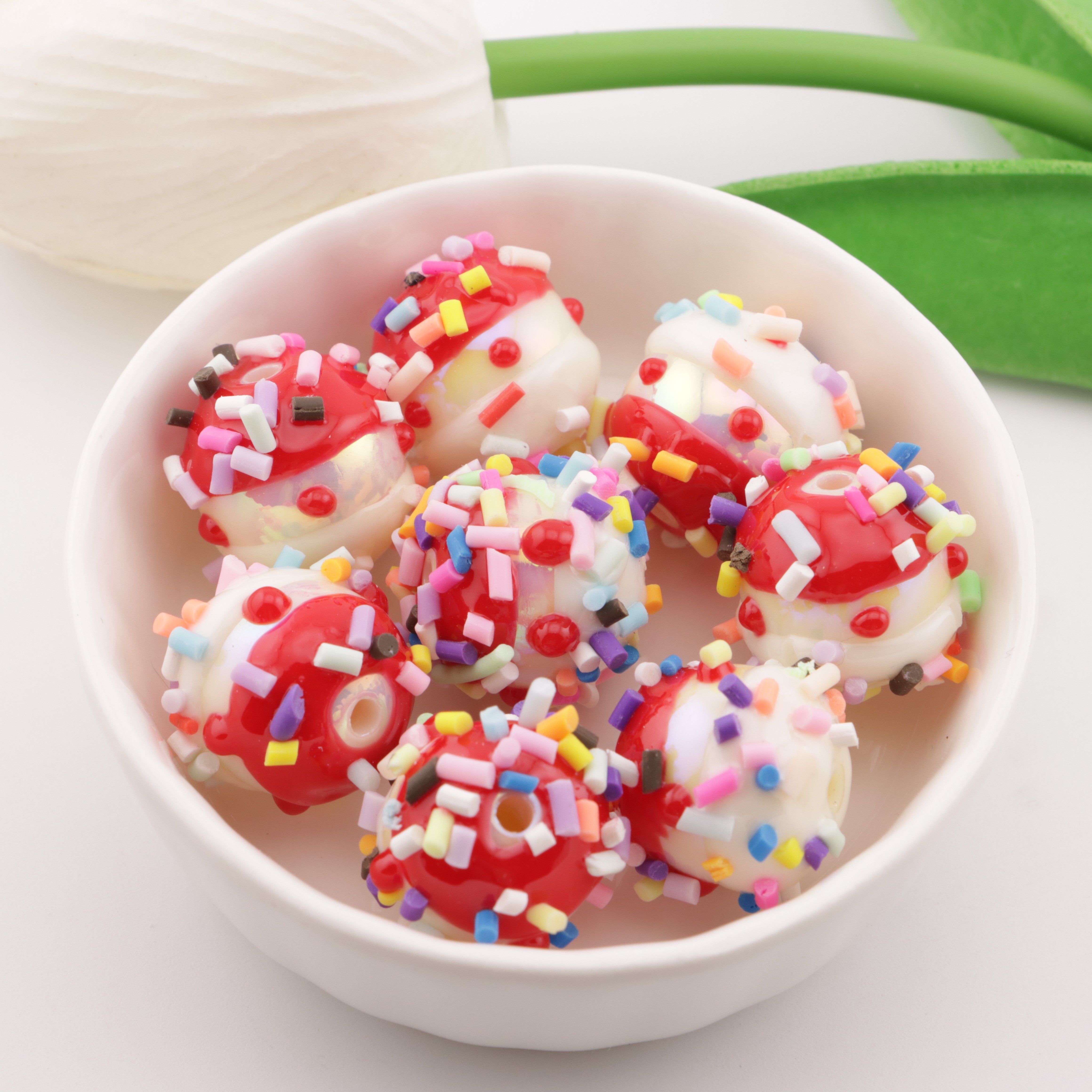 FS6036- 16mm Sweet Donut Acrylic Beads