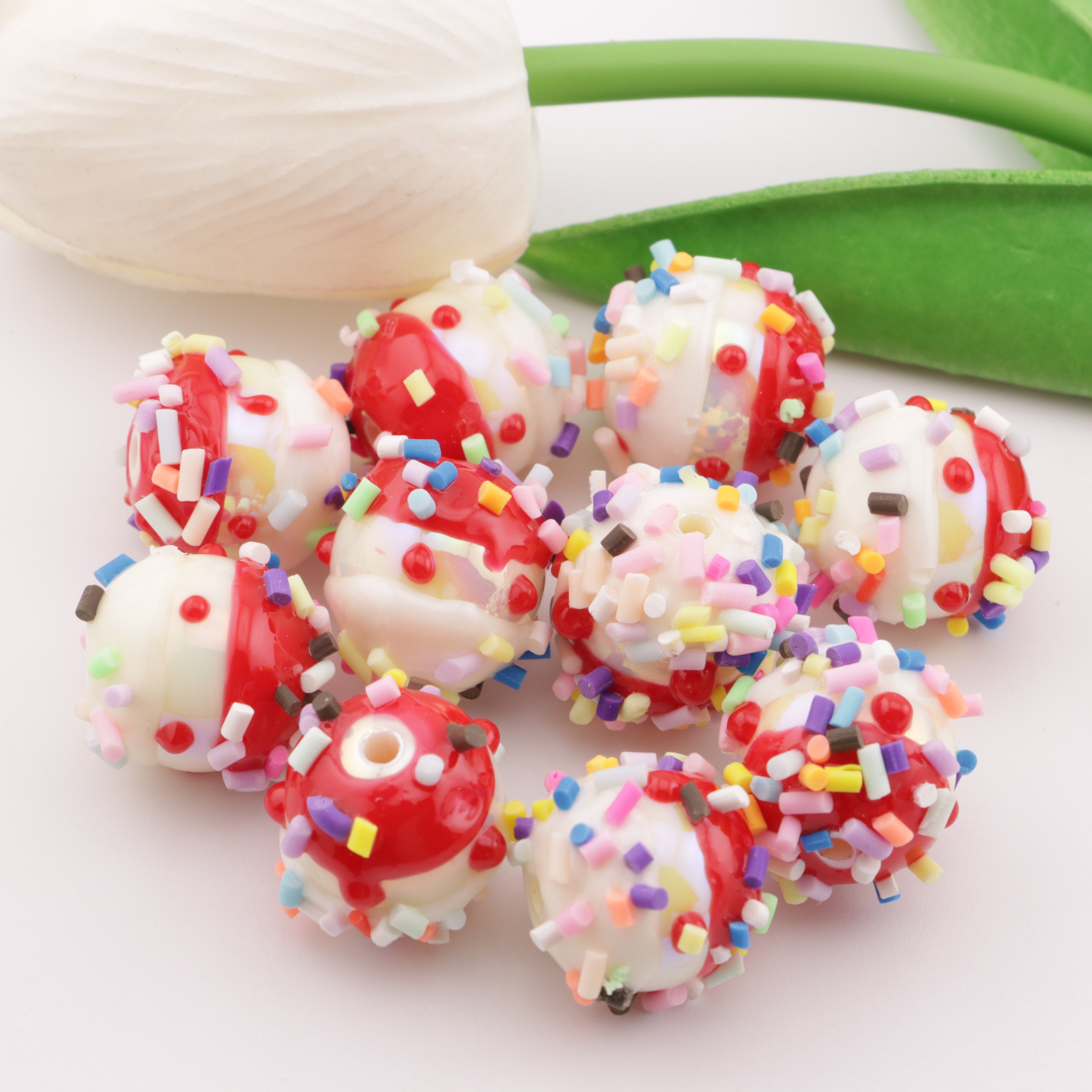 FS6036- 16mm Sweet Donut Acrylic Beads
