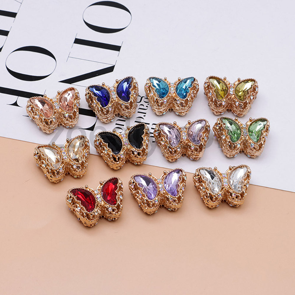 FS0359- 30mm 혼합 색상 UV 도금 다이아몬드 합금 버터플라이 펜에 적합