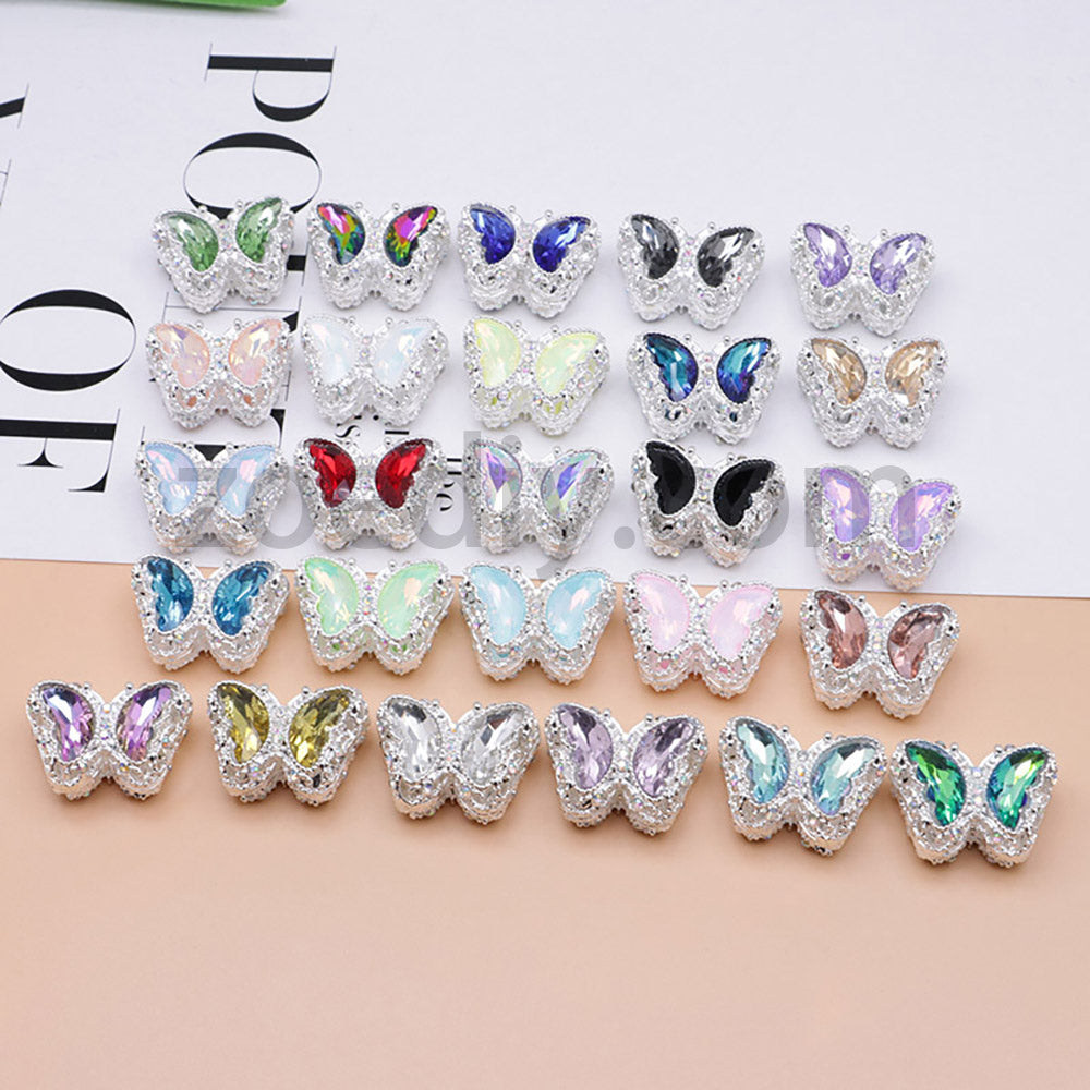 FS0359- 30mm 혼합 색상 UV 도금 다이아몬드 합금 버터플라이 펜에 적합