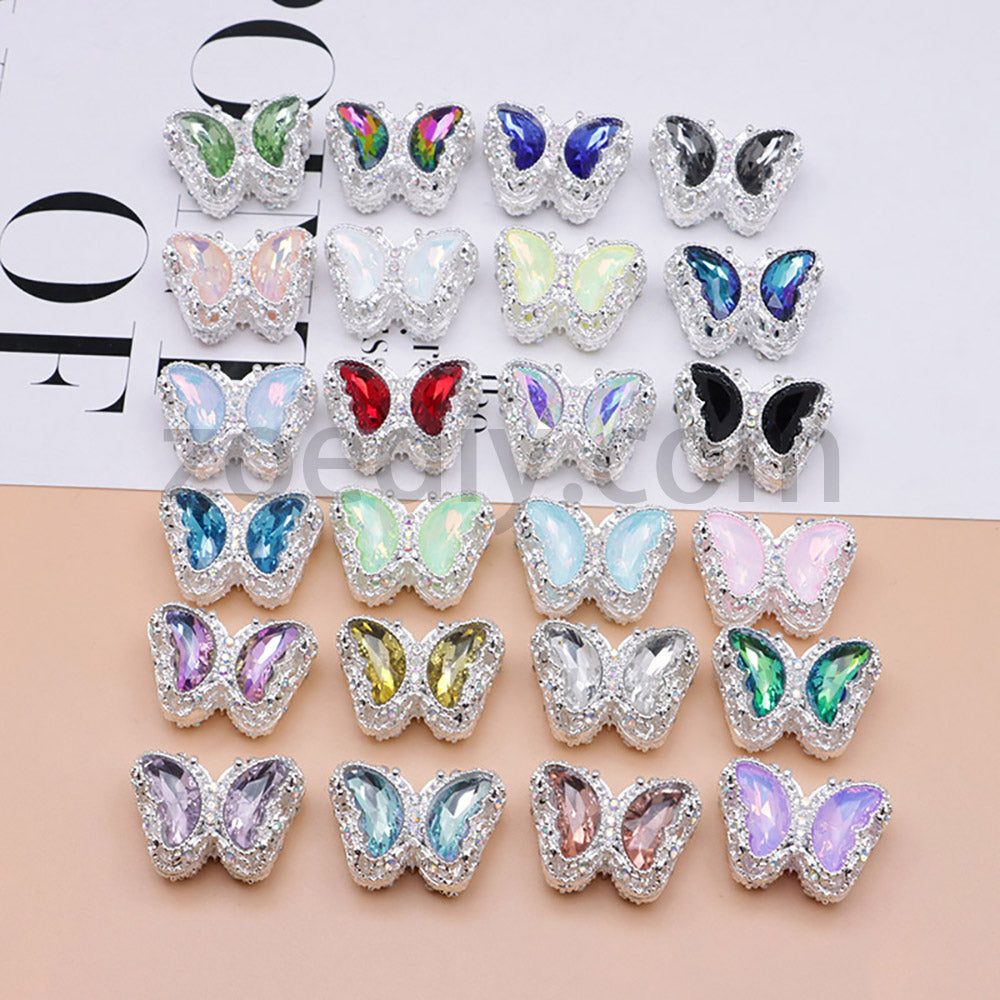 FS0359- 30mm 혼합 색상 UV 도금 다이아몬드 합금 버터플라이 펜에 적합