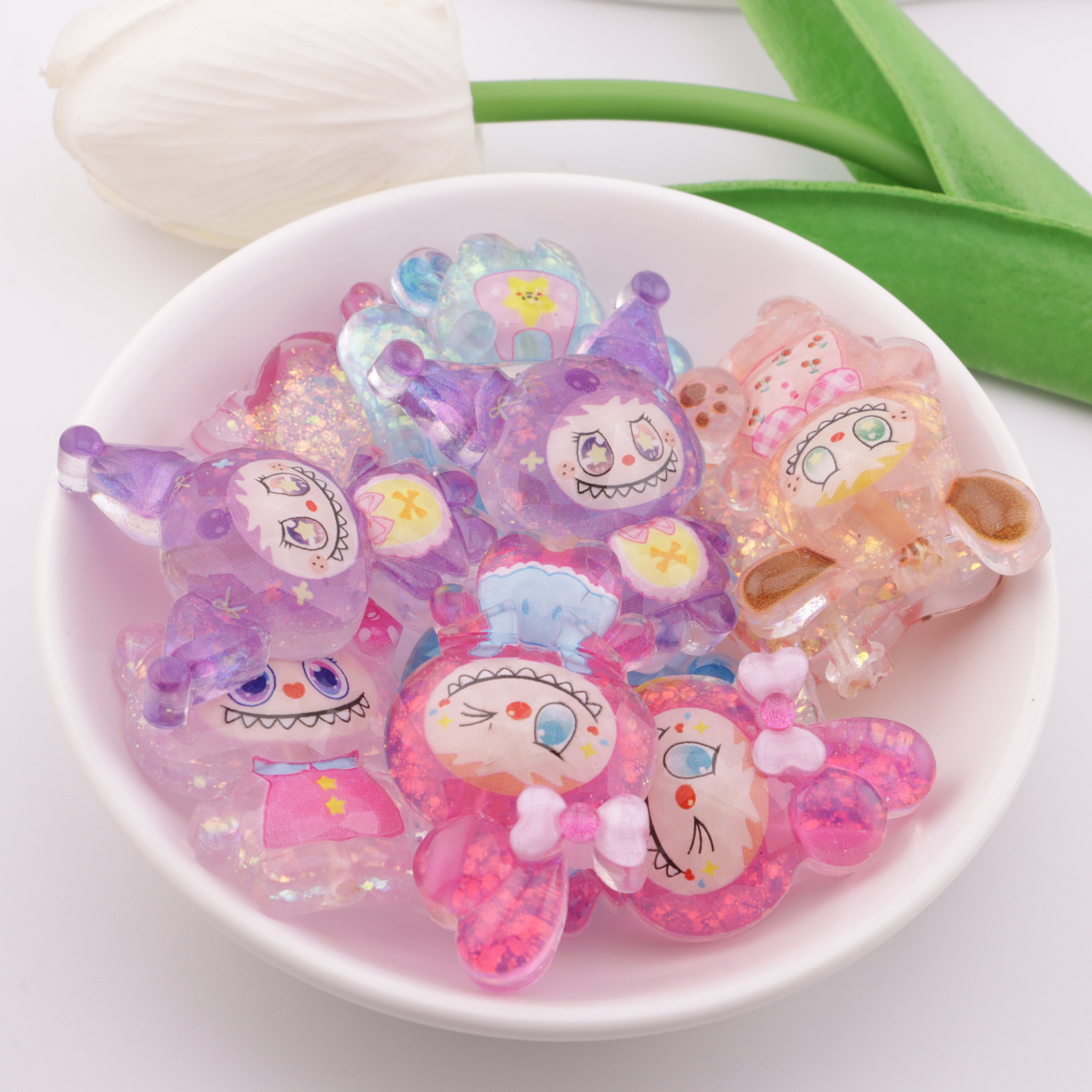 FS6026- Labubu Glitter Resin Beads