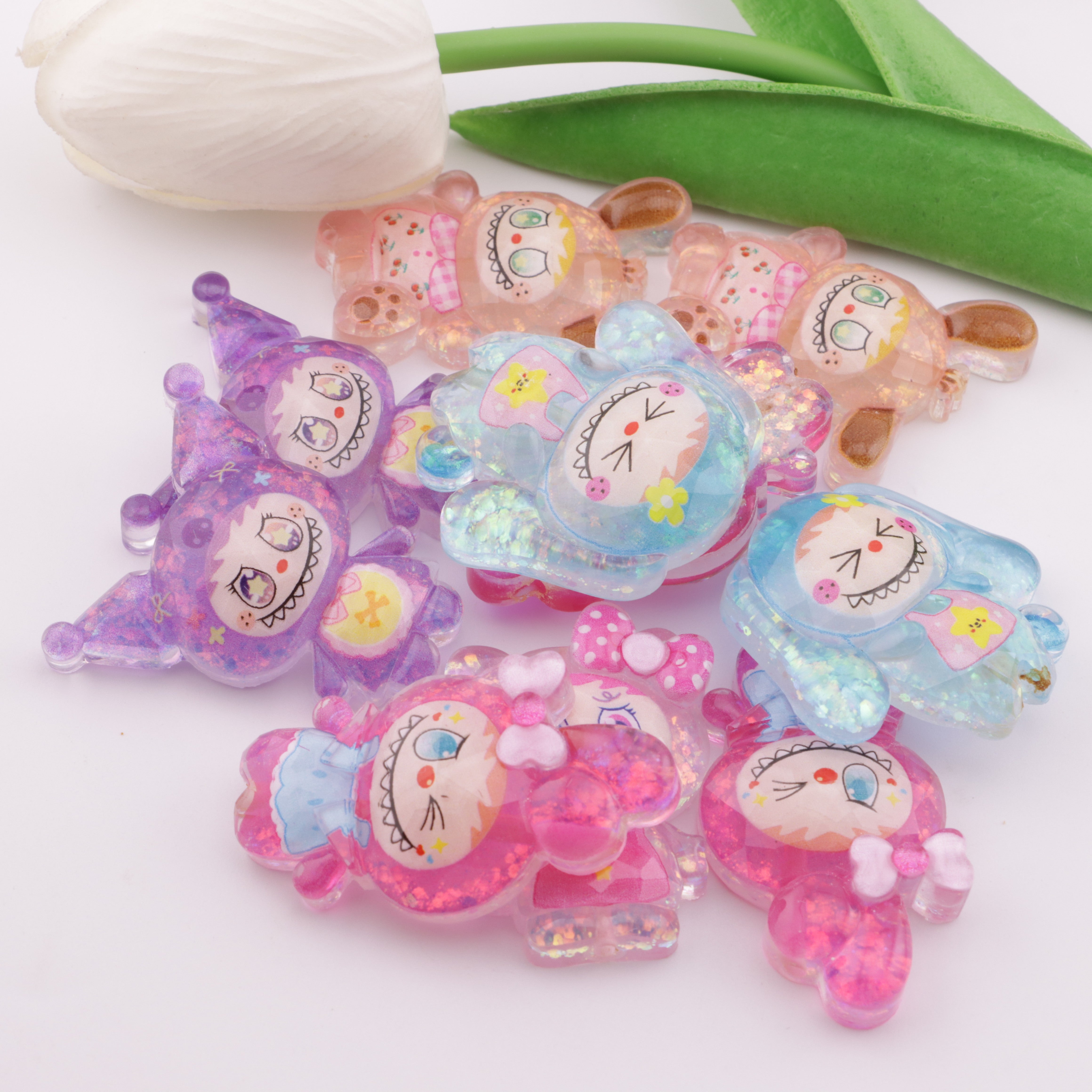 FS6026- Labubu Glitter Resin Beads