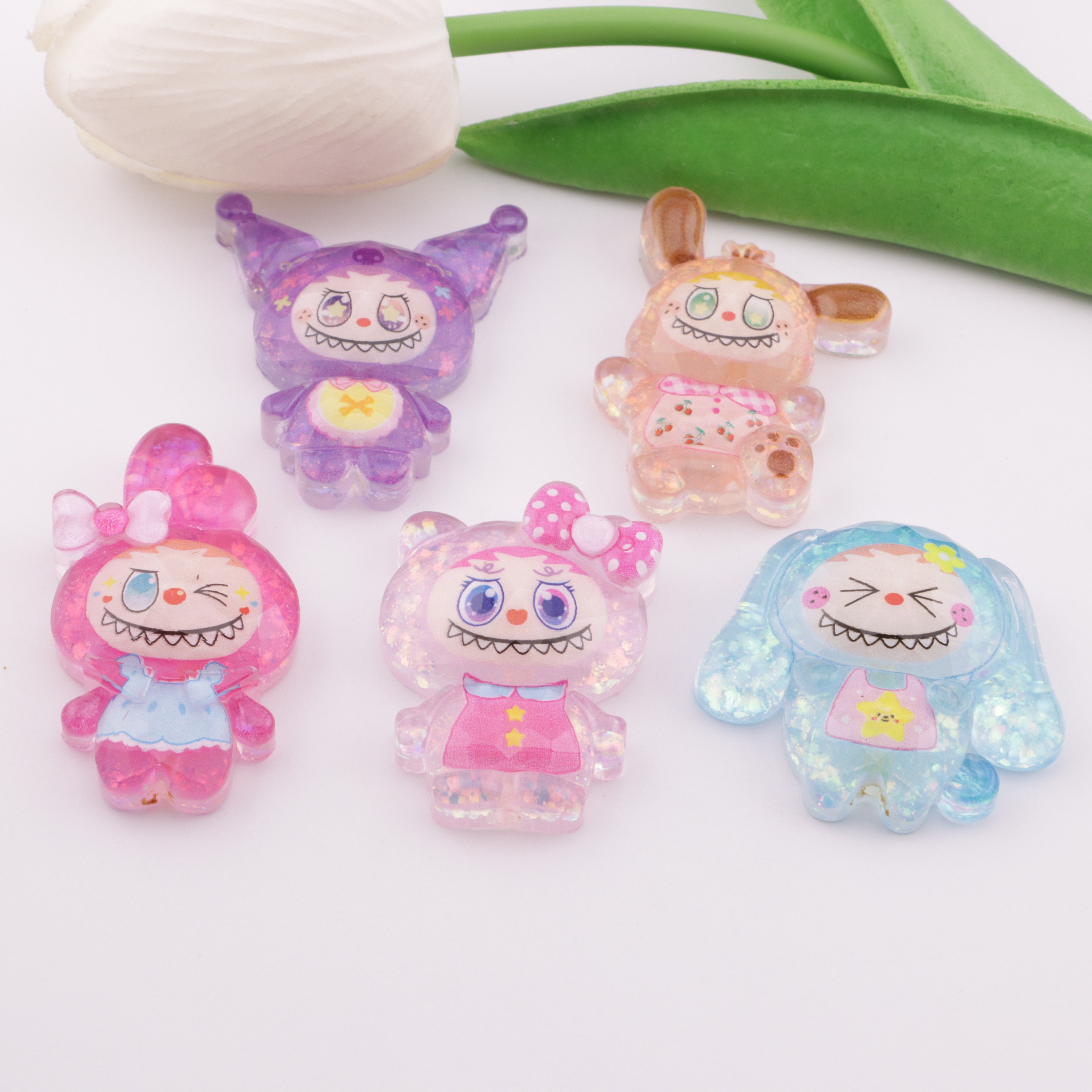 FS6026- Labubu Glitter Resin Beads